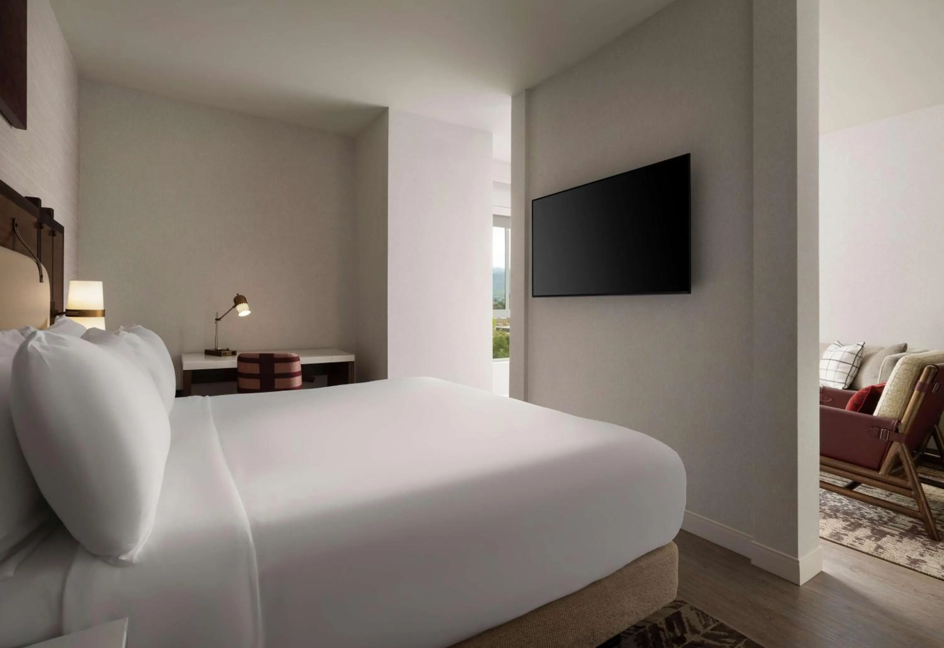 Bed in The Knoll Hotel Napa Valley, Tapestry Collection by Hilton