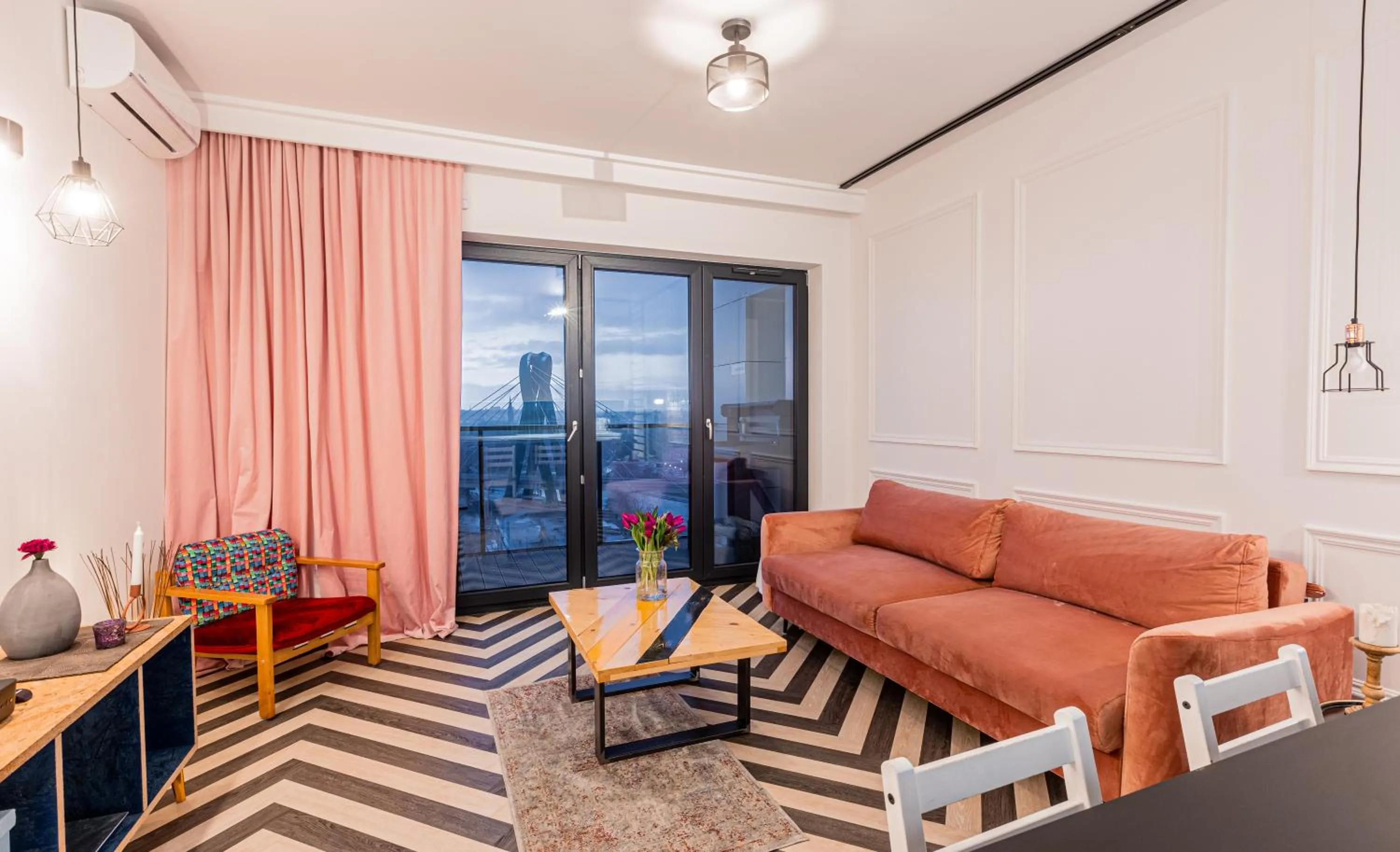Seating area in E&A Royal Luxury Apartments, Bydgoszcz - SKYLINE