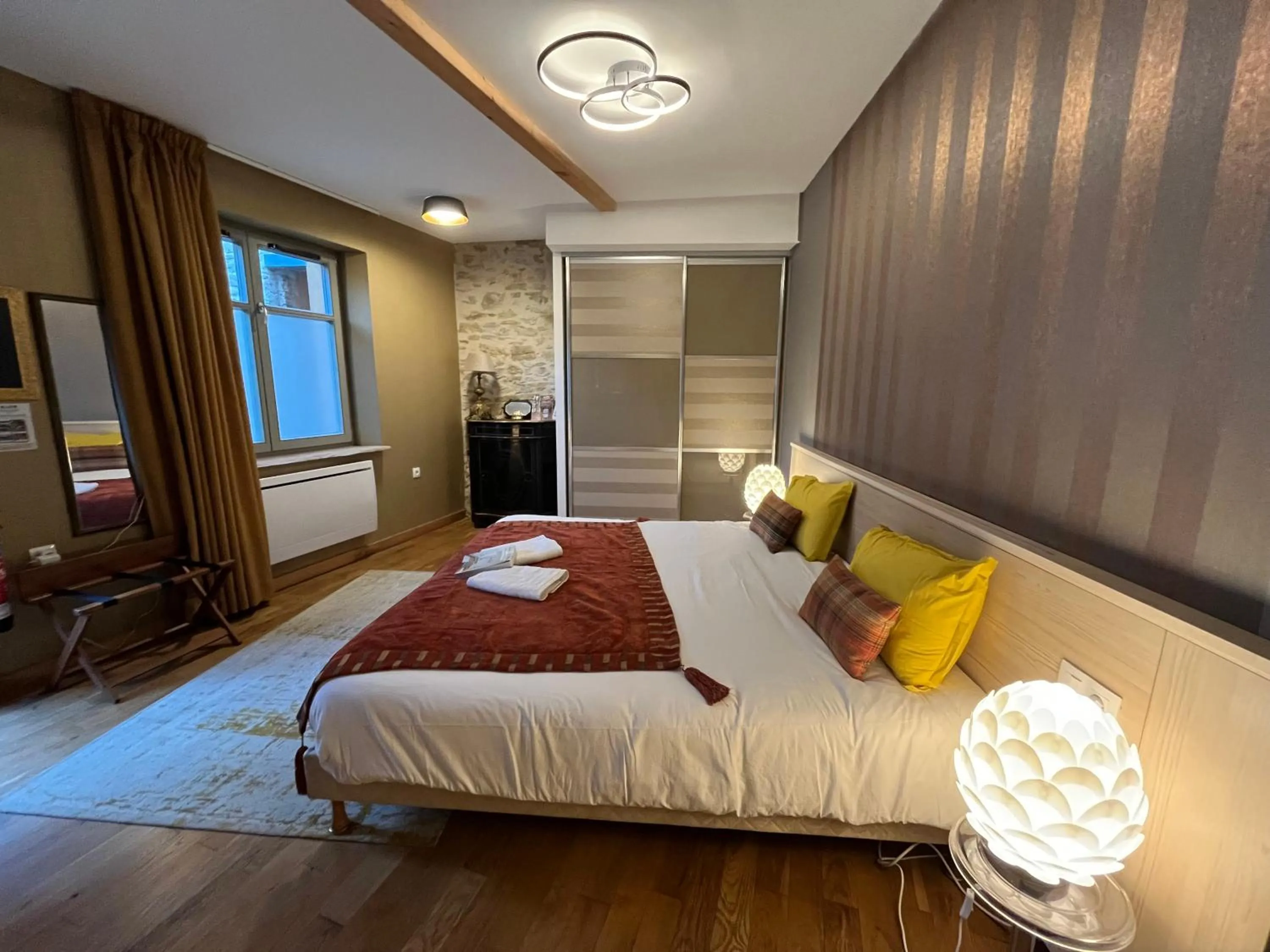 Bed in Logis Hotel Nature Cathare