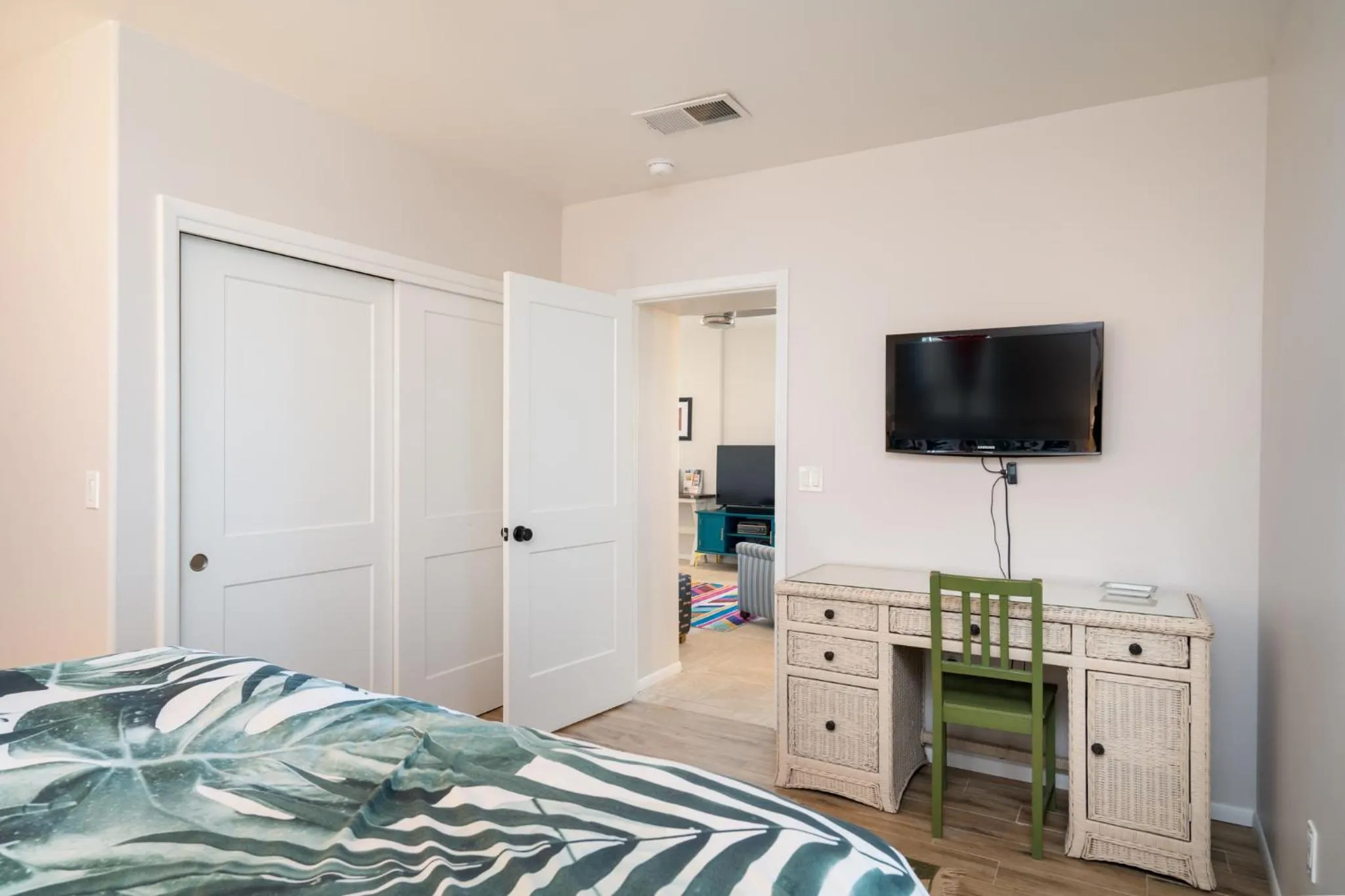 Property building, Bed in Crescent Moon Casita