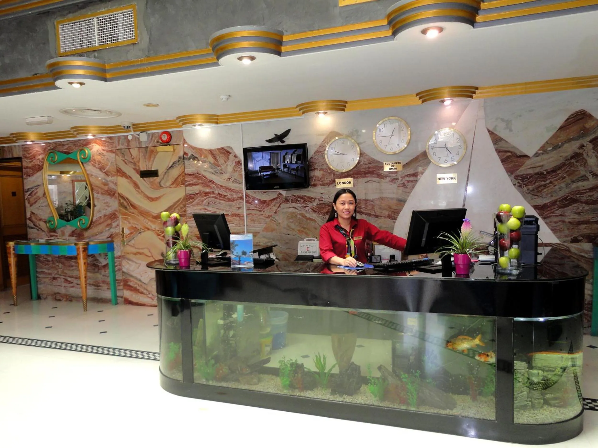 Lobby or reception in Beach Bay Hotel Muscat