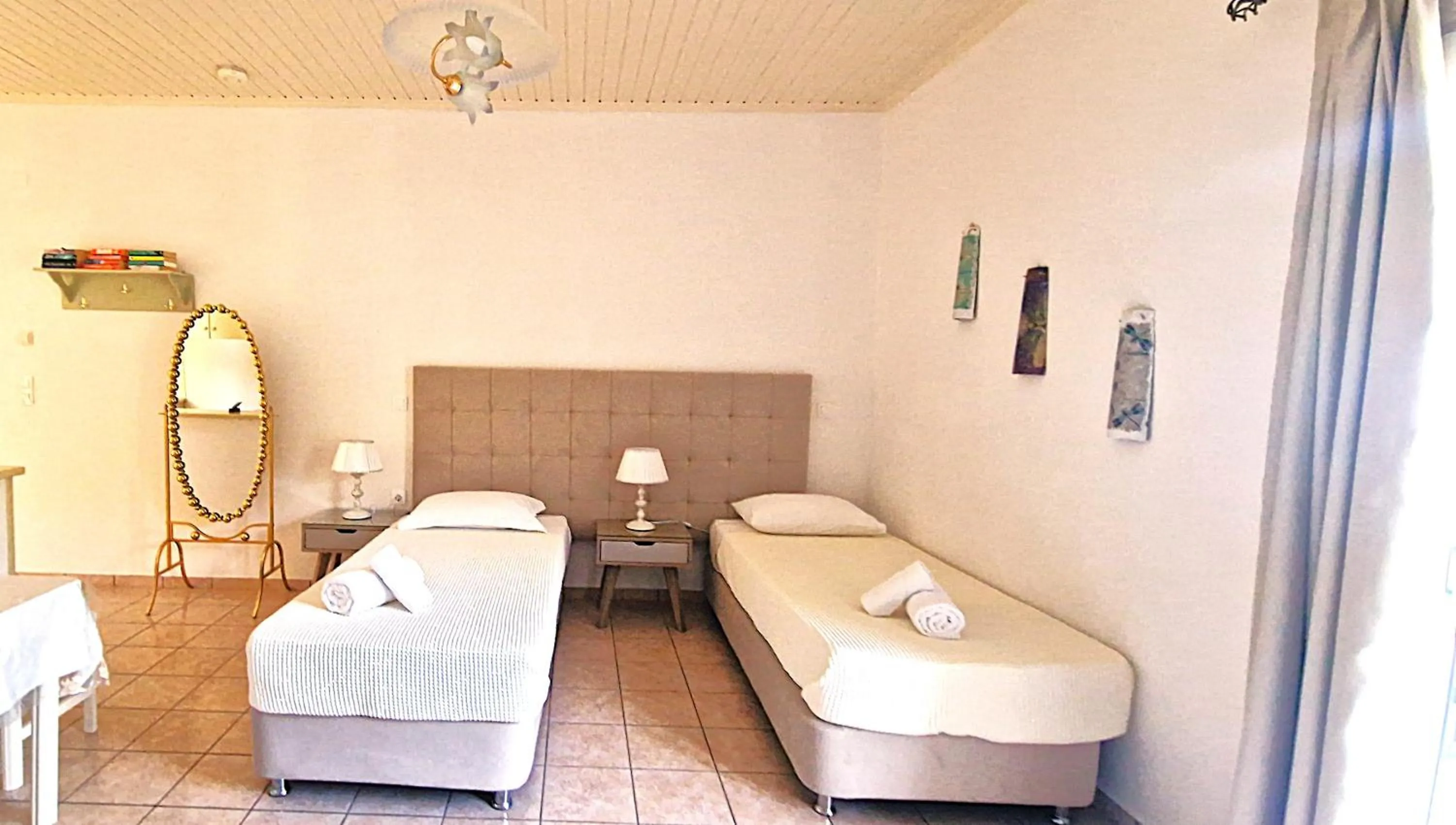 Bed in LIvadi Studios with Pool