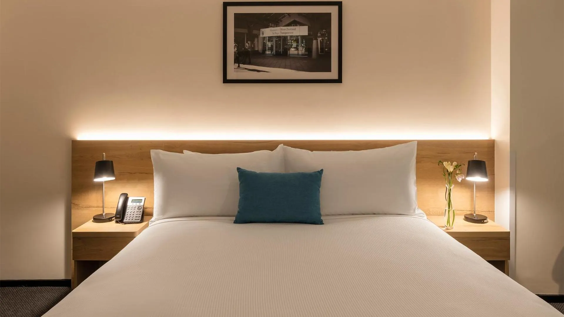 Bed in Hotel Room @ 89 Courtenay Place