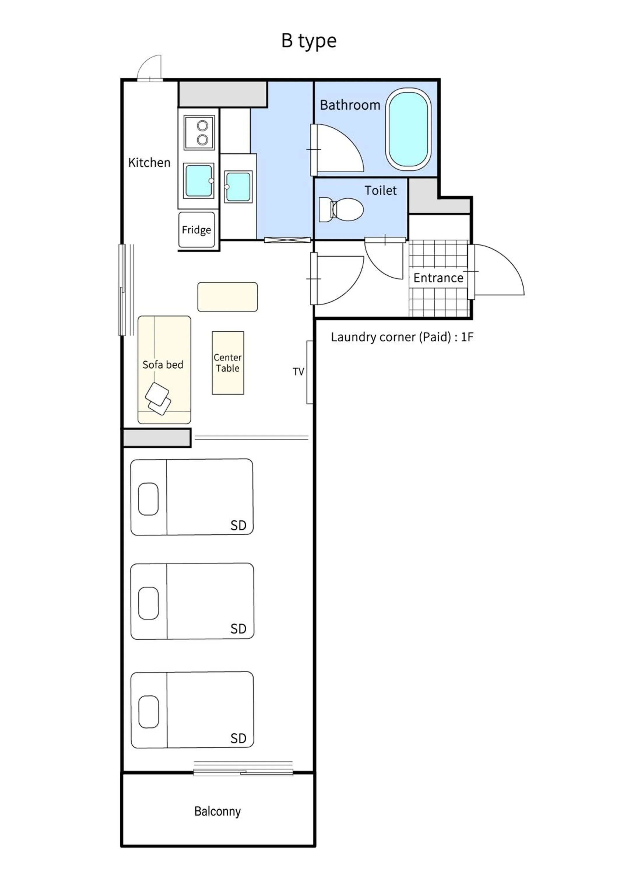 Photo of the whole room in ReLA Higashimatsudo