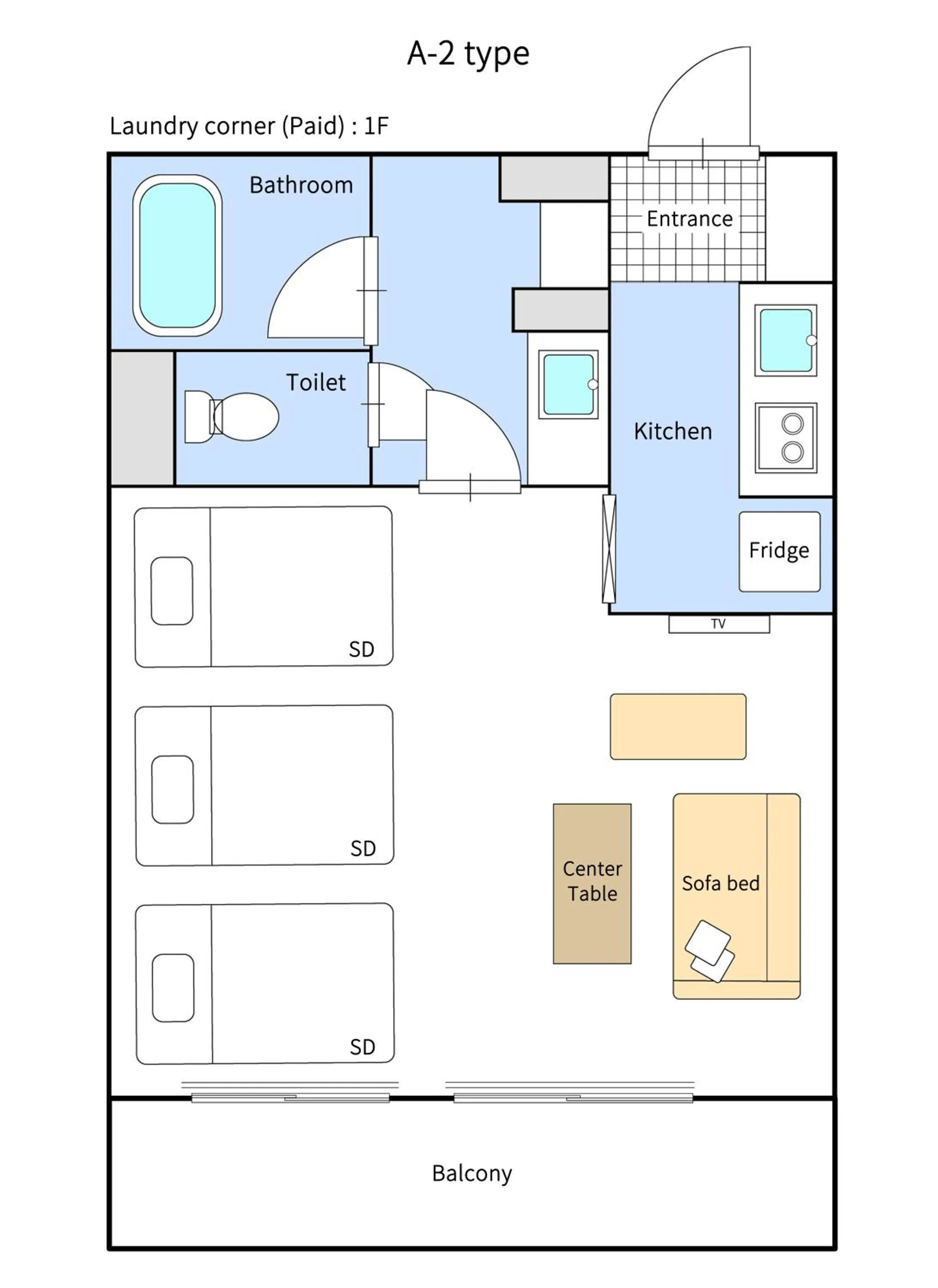 Photo of the whole room in ReLA Higashimatsudo