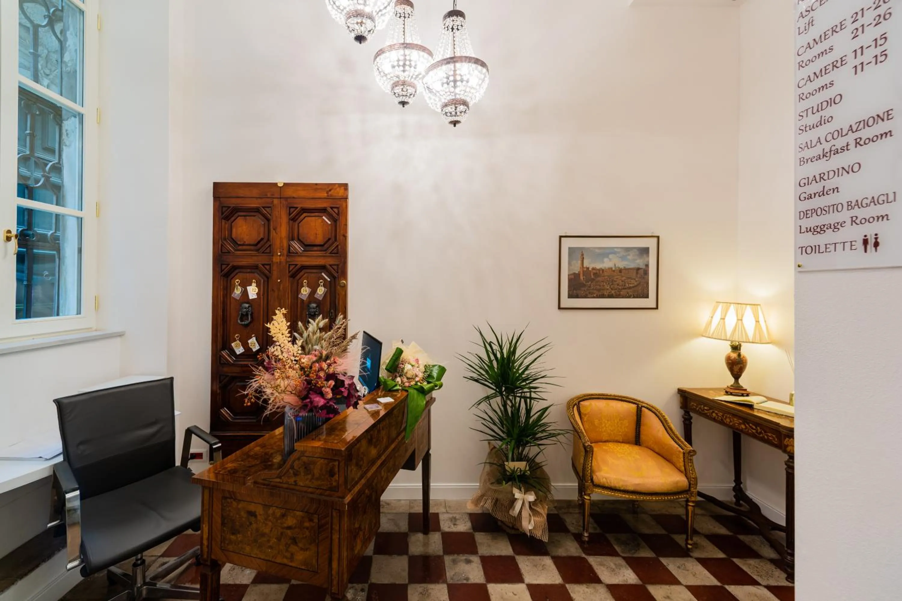 Lobby or reception in Il giardino di Pantaneto Residenza D'Epoca