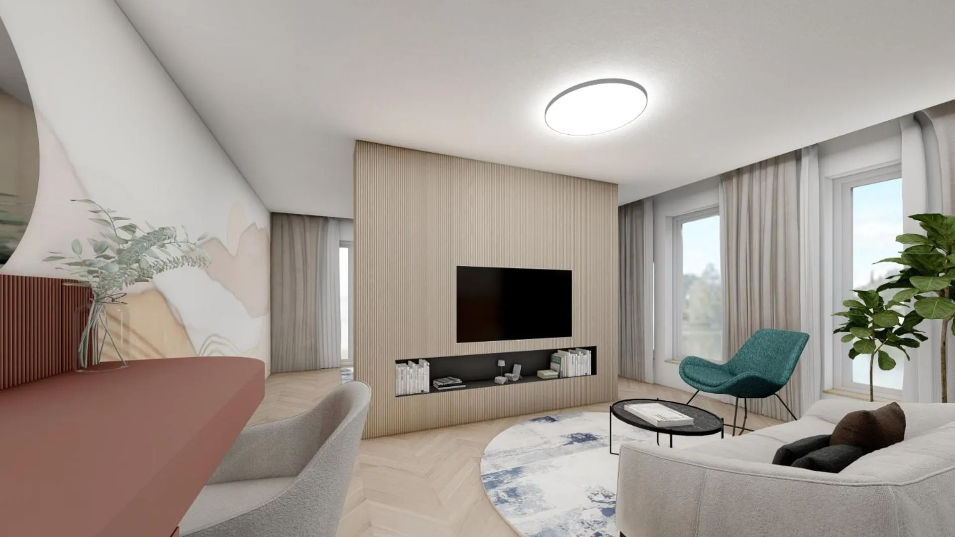 Living room in Botel Marina