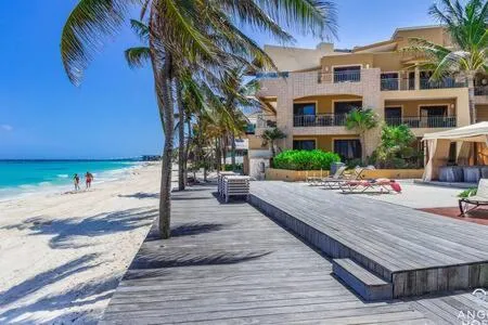 Beach in Oceanfront Condo a Block Off 5th in Heart of Playa