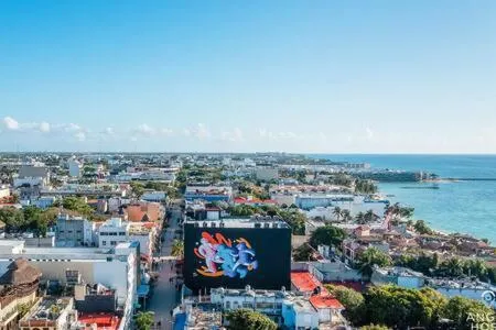 Bird's eye view in Oceanfront Condo a Block Off 5th in Heart of Playa