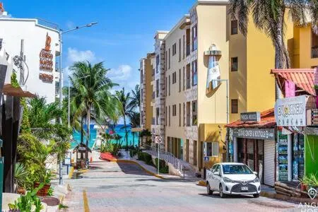 Street view in Oceanfront Condo a Block Off 5th in Heart of Playa