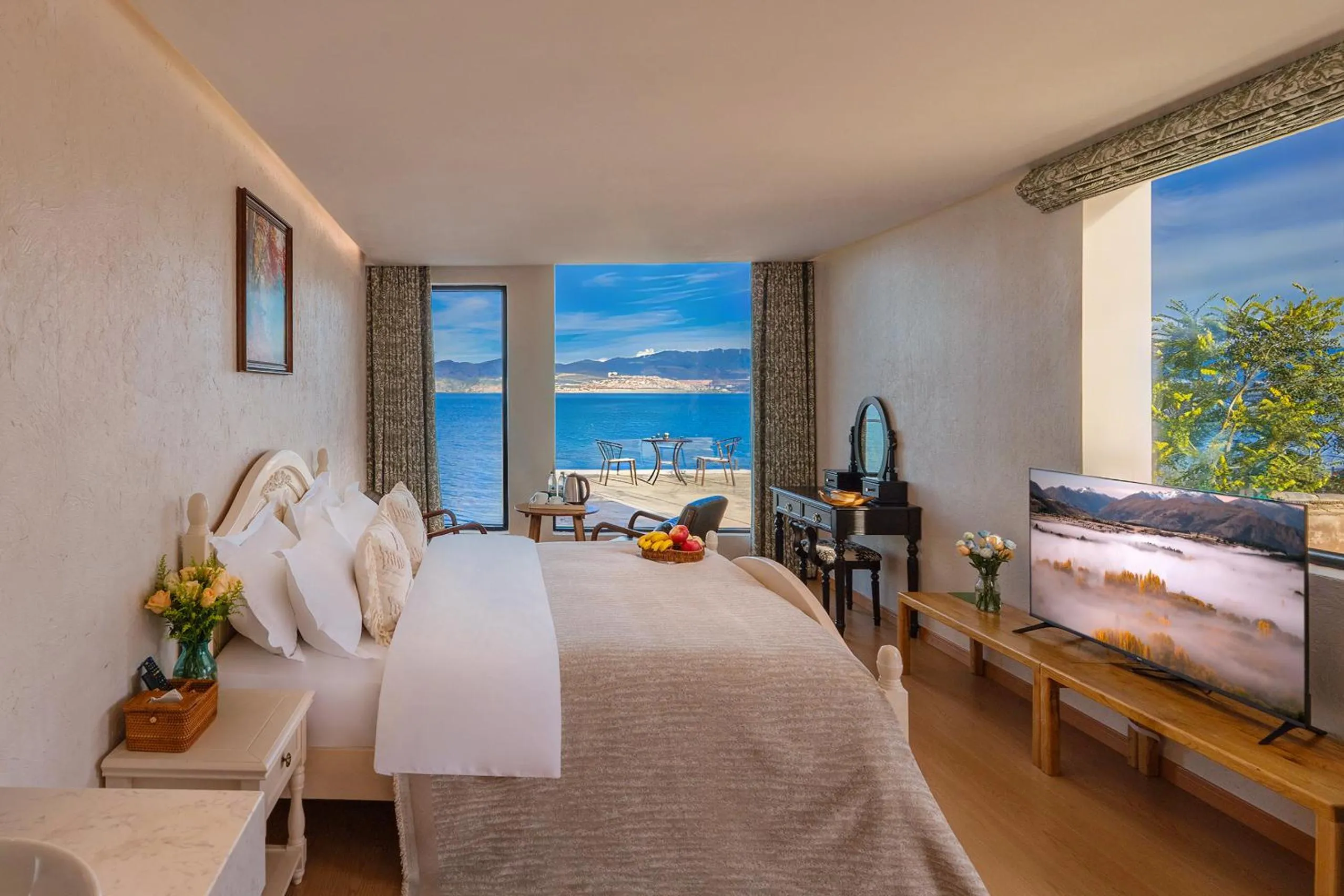 Bed in Blue Sea Hotel