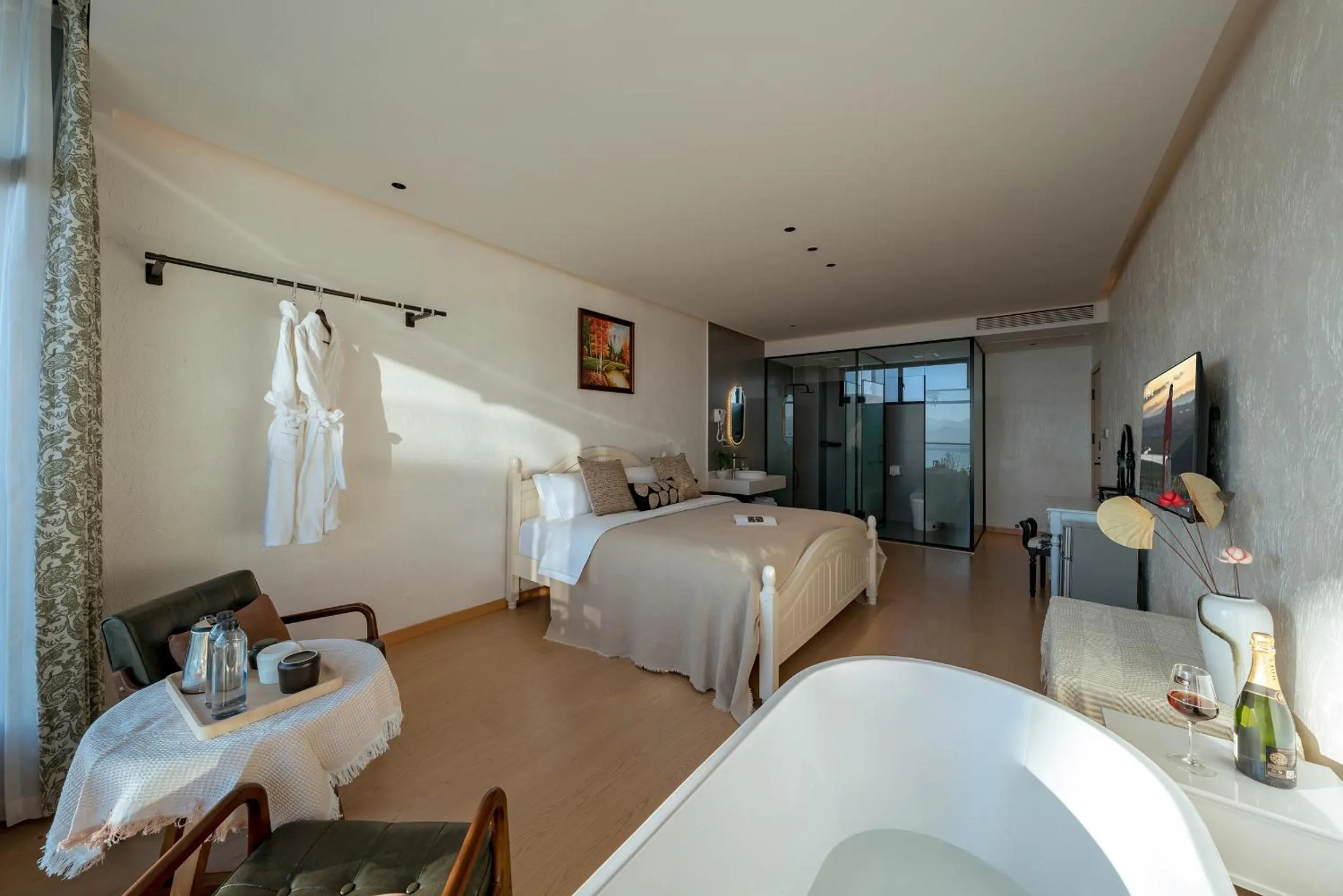 Bed in Blue Sea Hotel