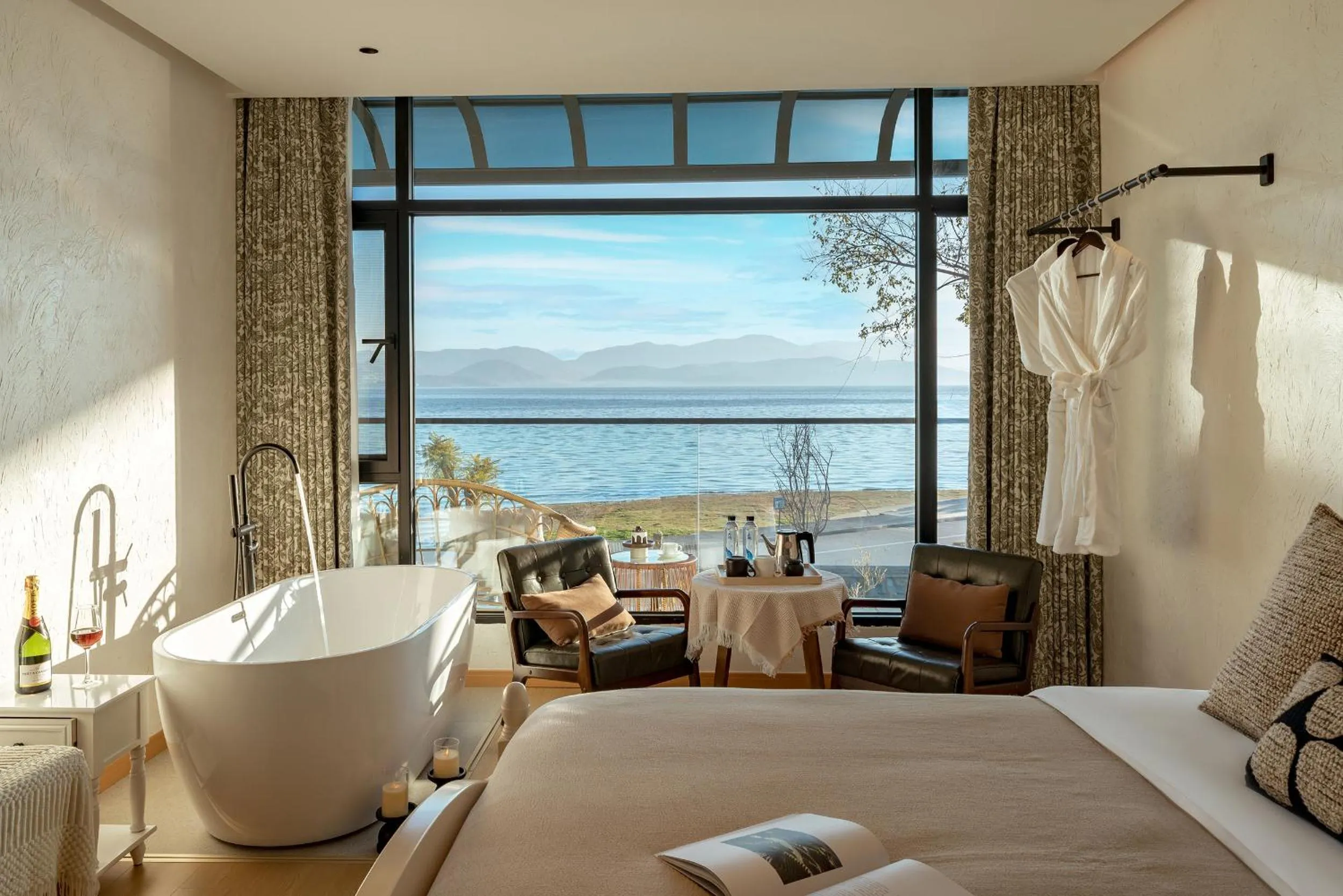 Bed in Blue Sea Hotel