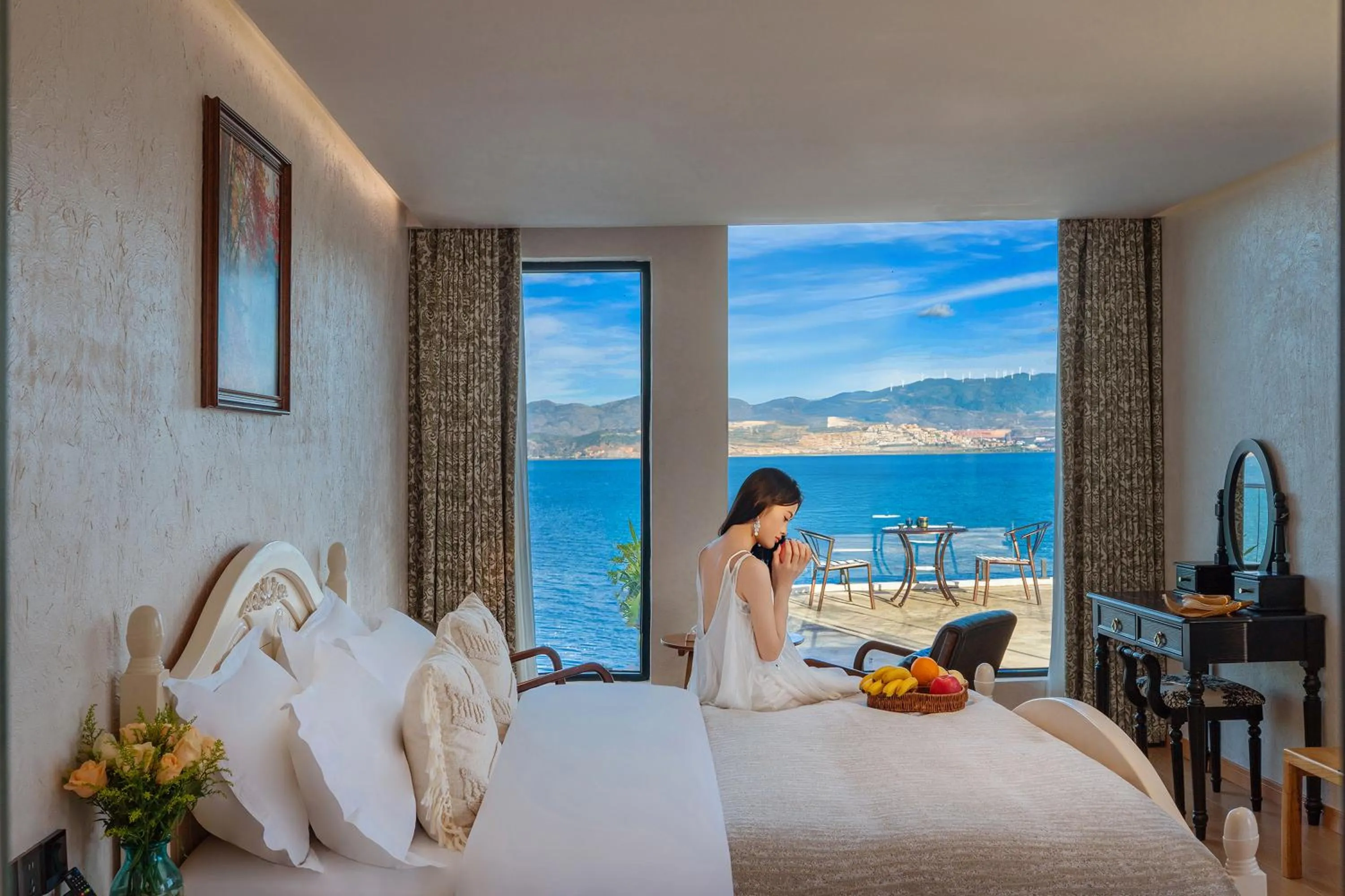 Bed in Blue Sea Hotel