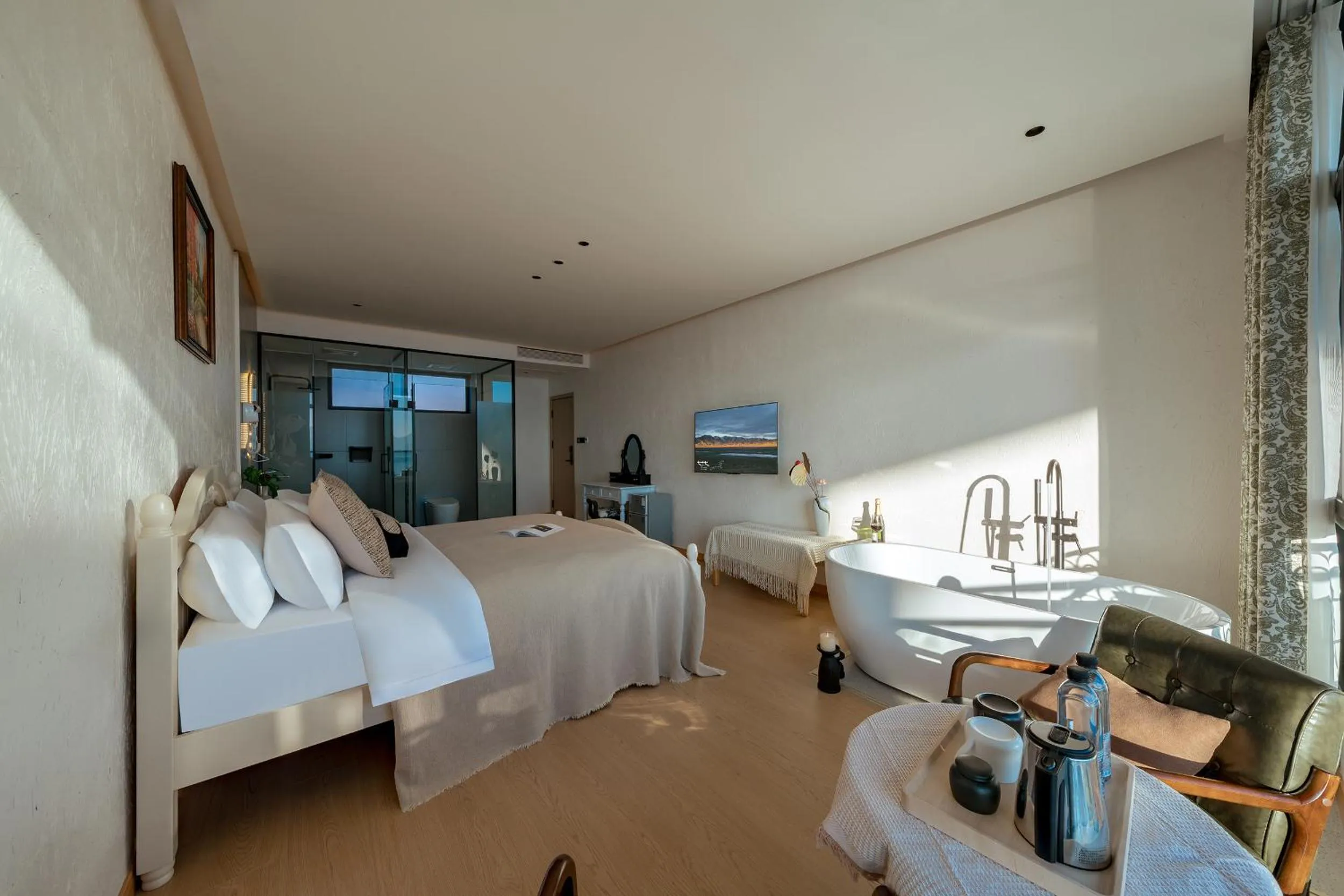 Bed in Blue Sea Hotel