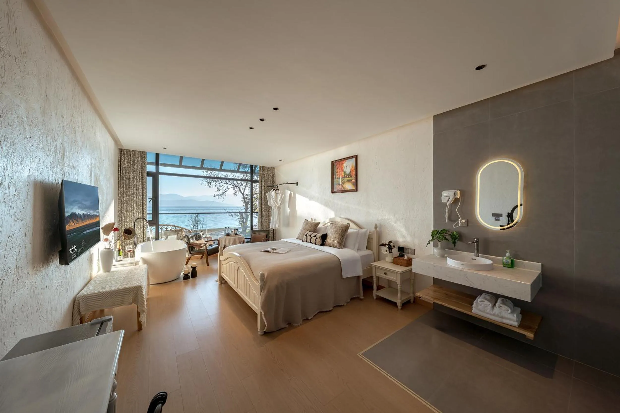 Bed in Blue Sea Hotel