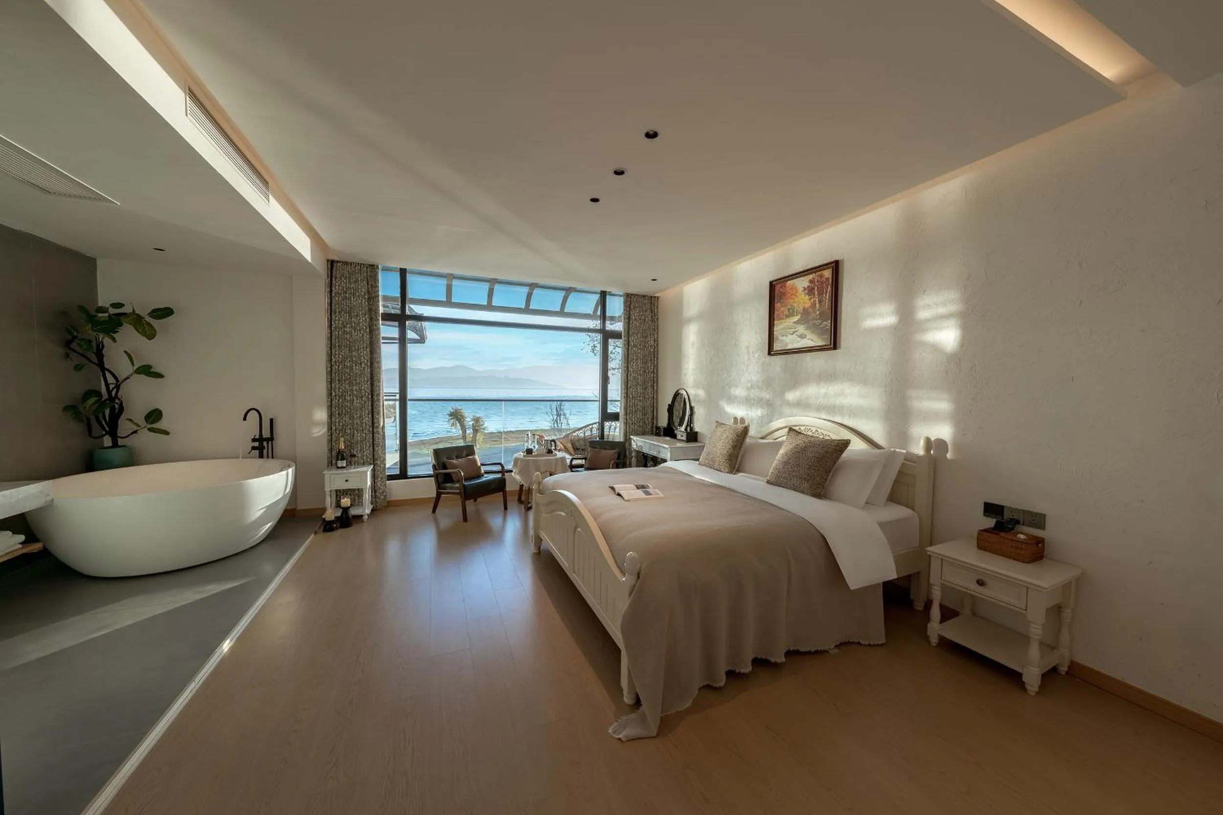 Bed in Blue Sea Hotel