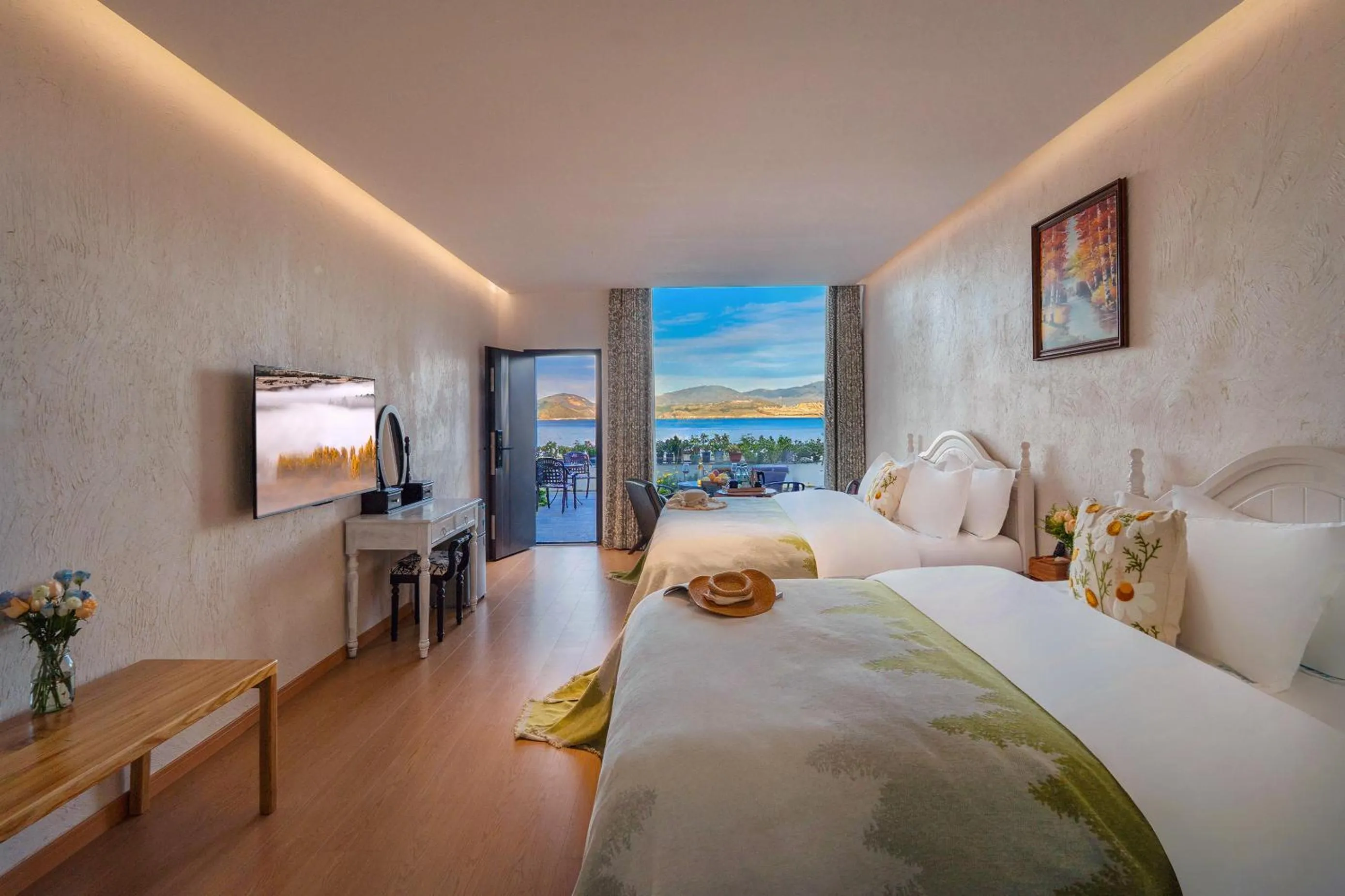 Bed in Blue Sea Hotel