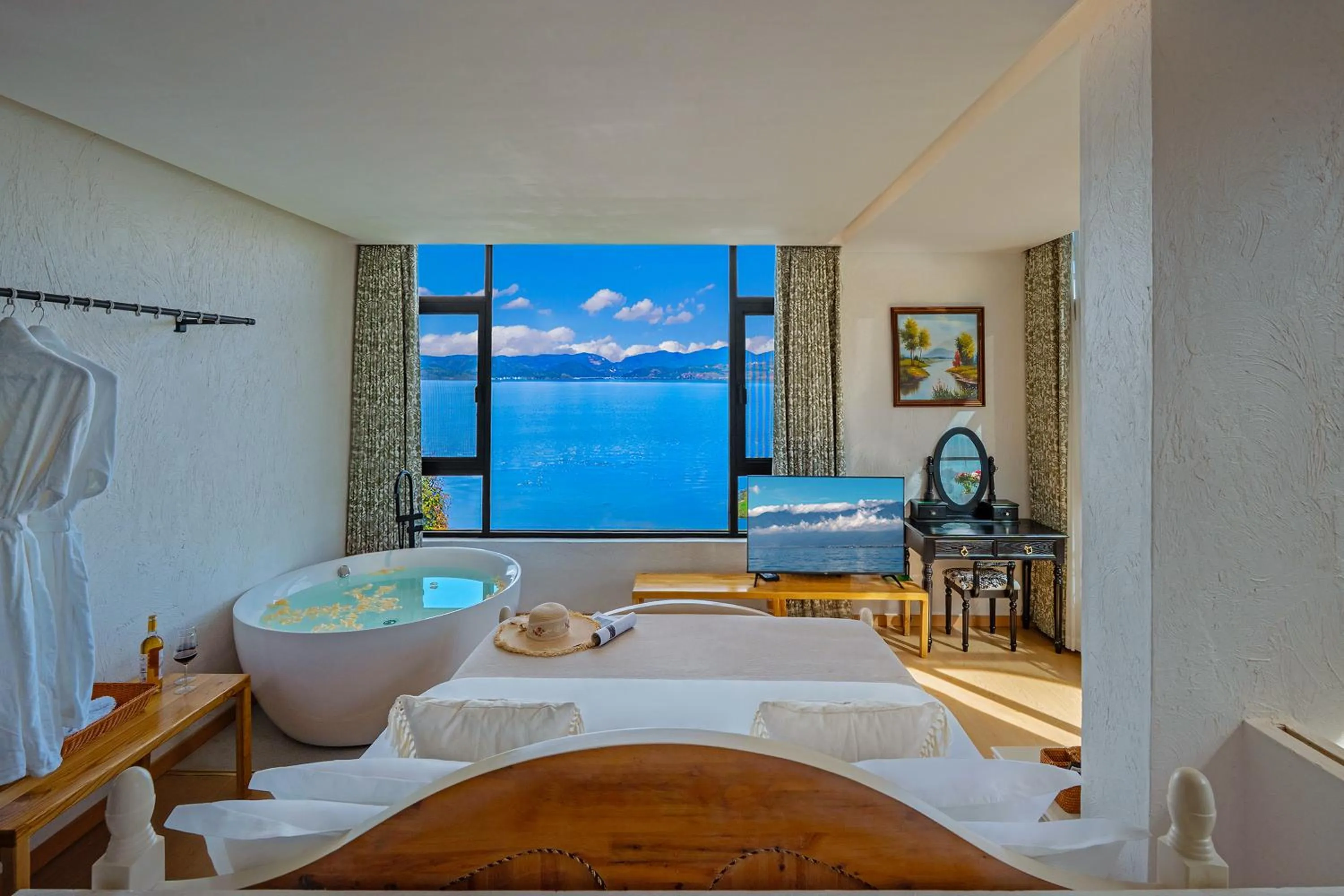 Bed in Blue Sea Hotel