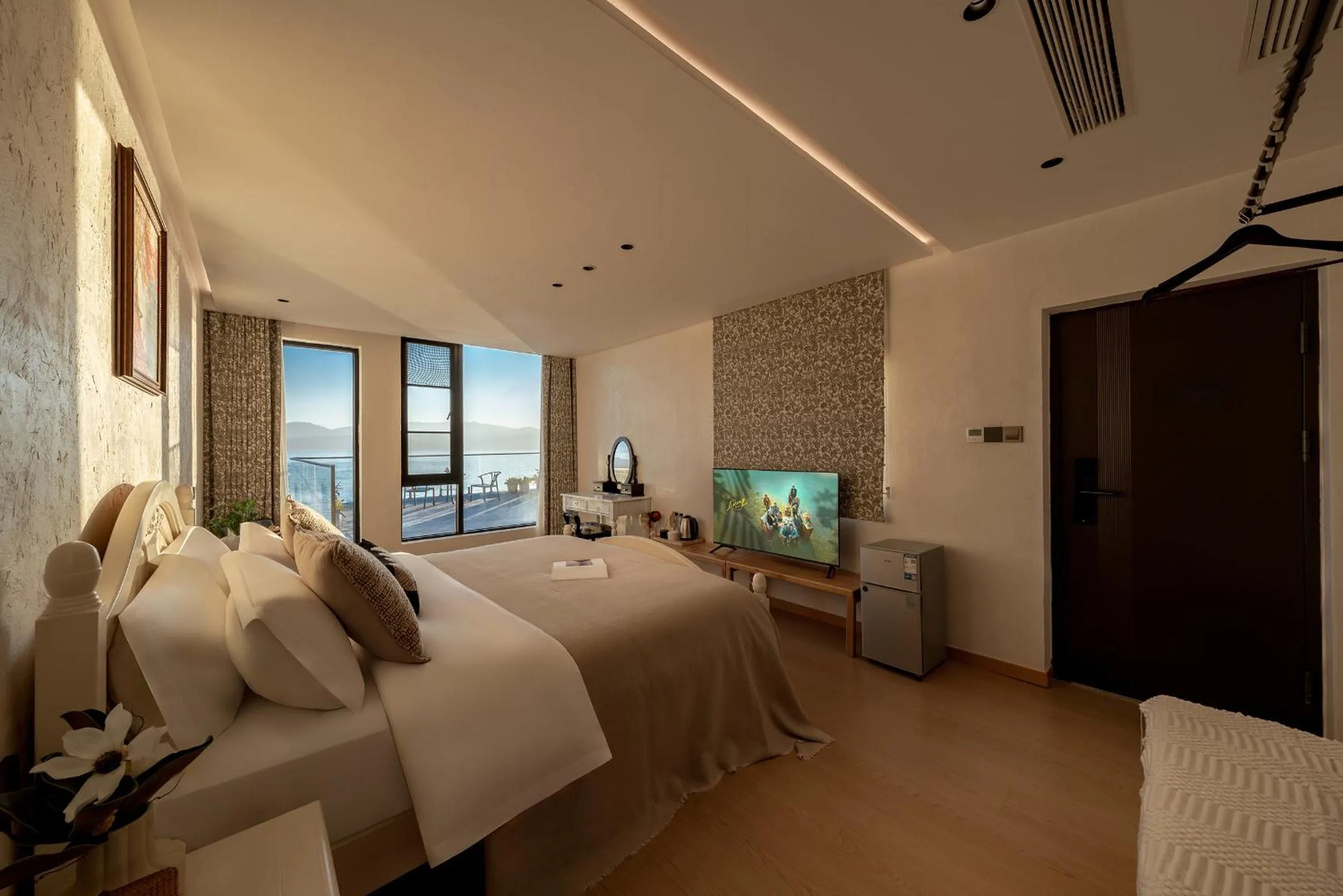 Bed in Blue Sea Hotel