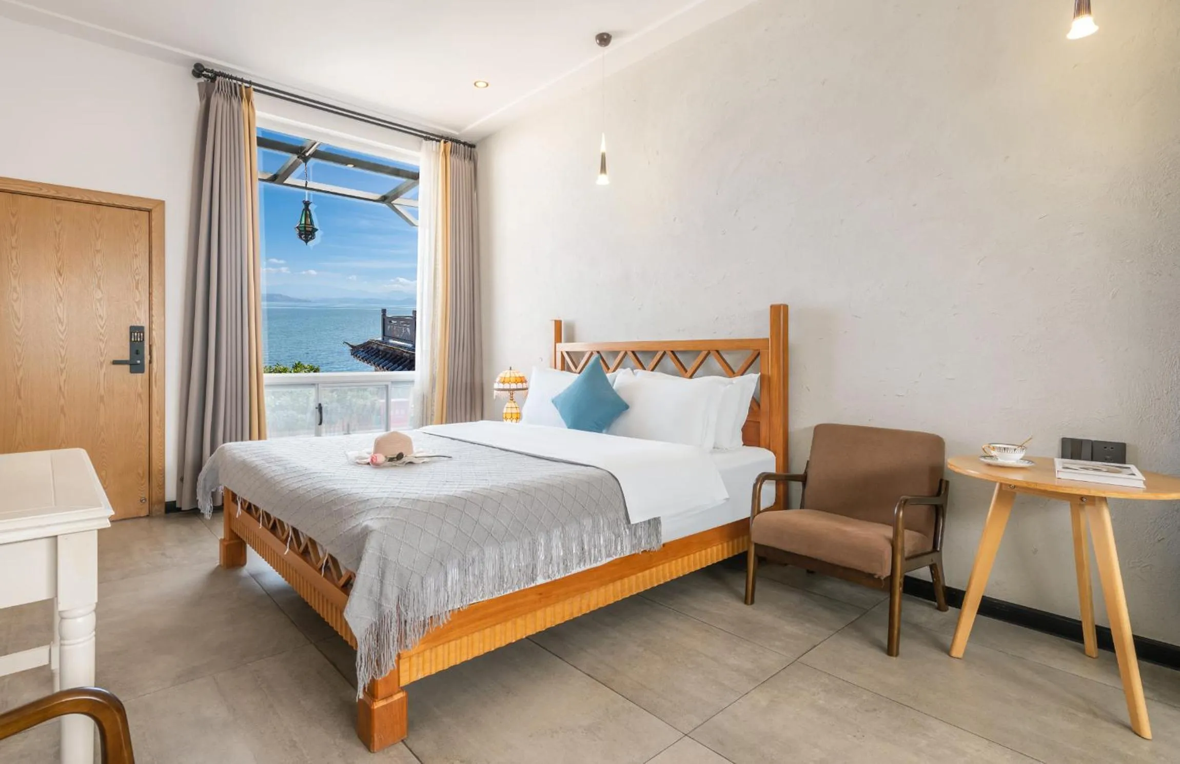 Bed in Blue Sea Hotel