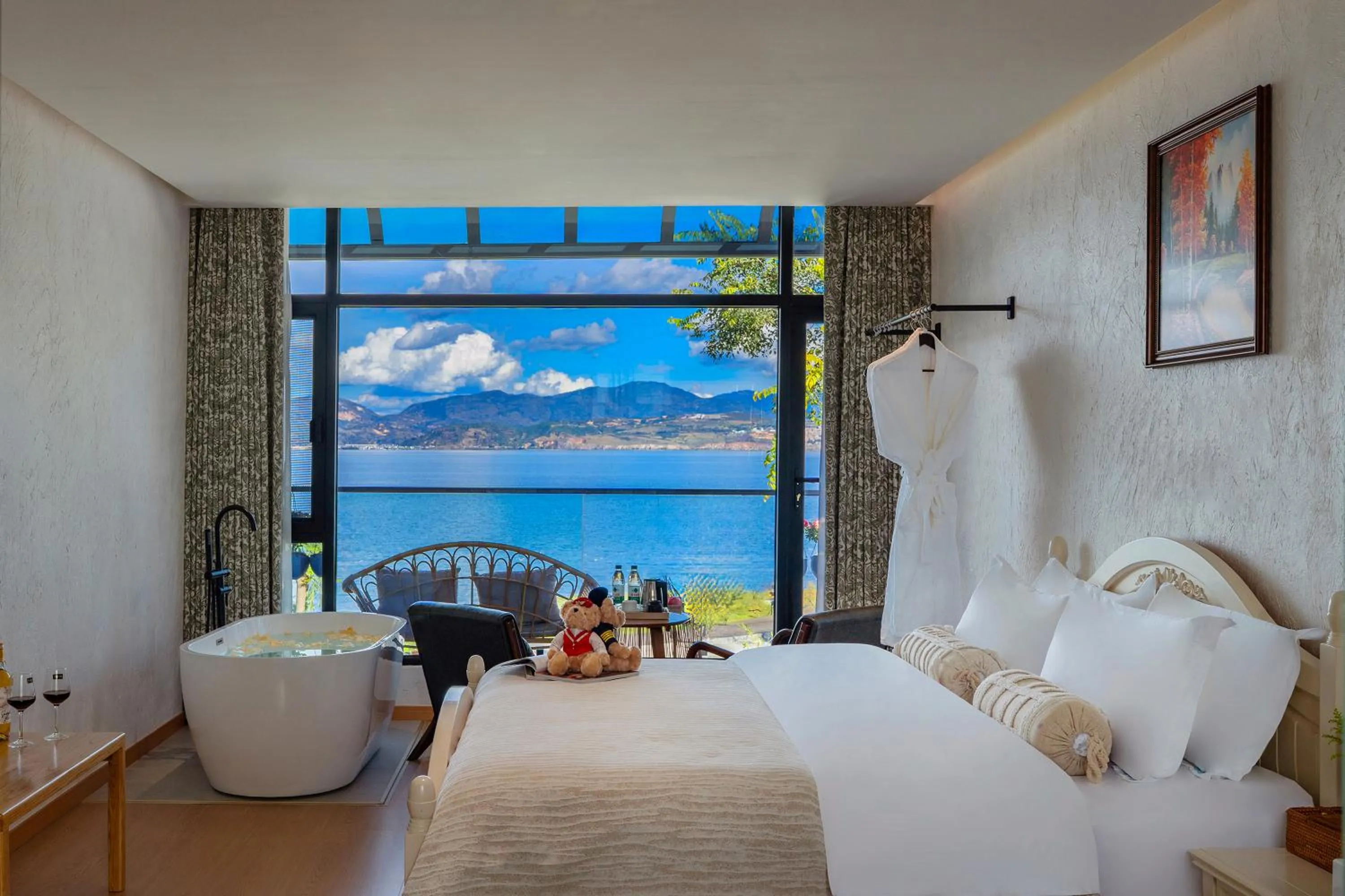 Bed in Blue Sea Hotel