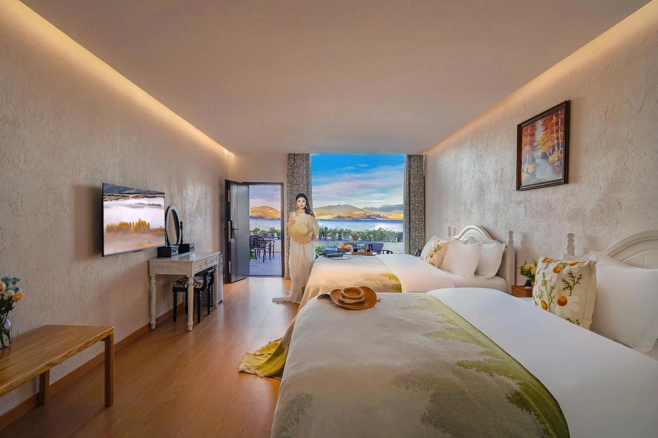 Bed in Blue Sea Hotel