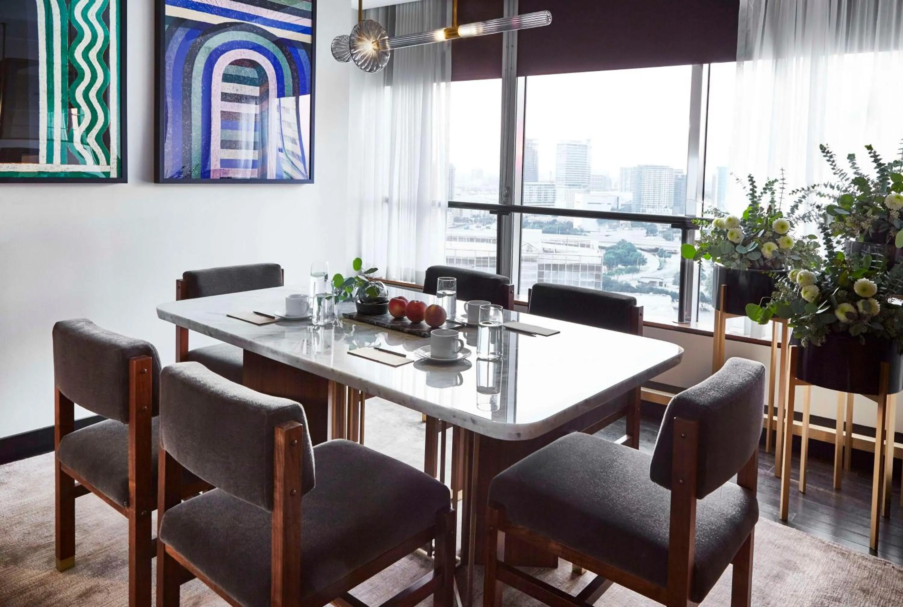 Dining area in Thompson Dallas, by Hyatt