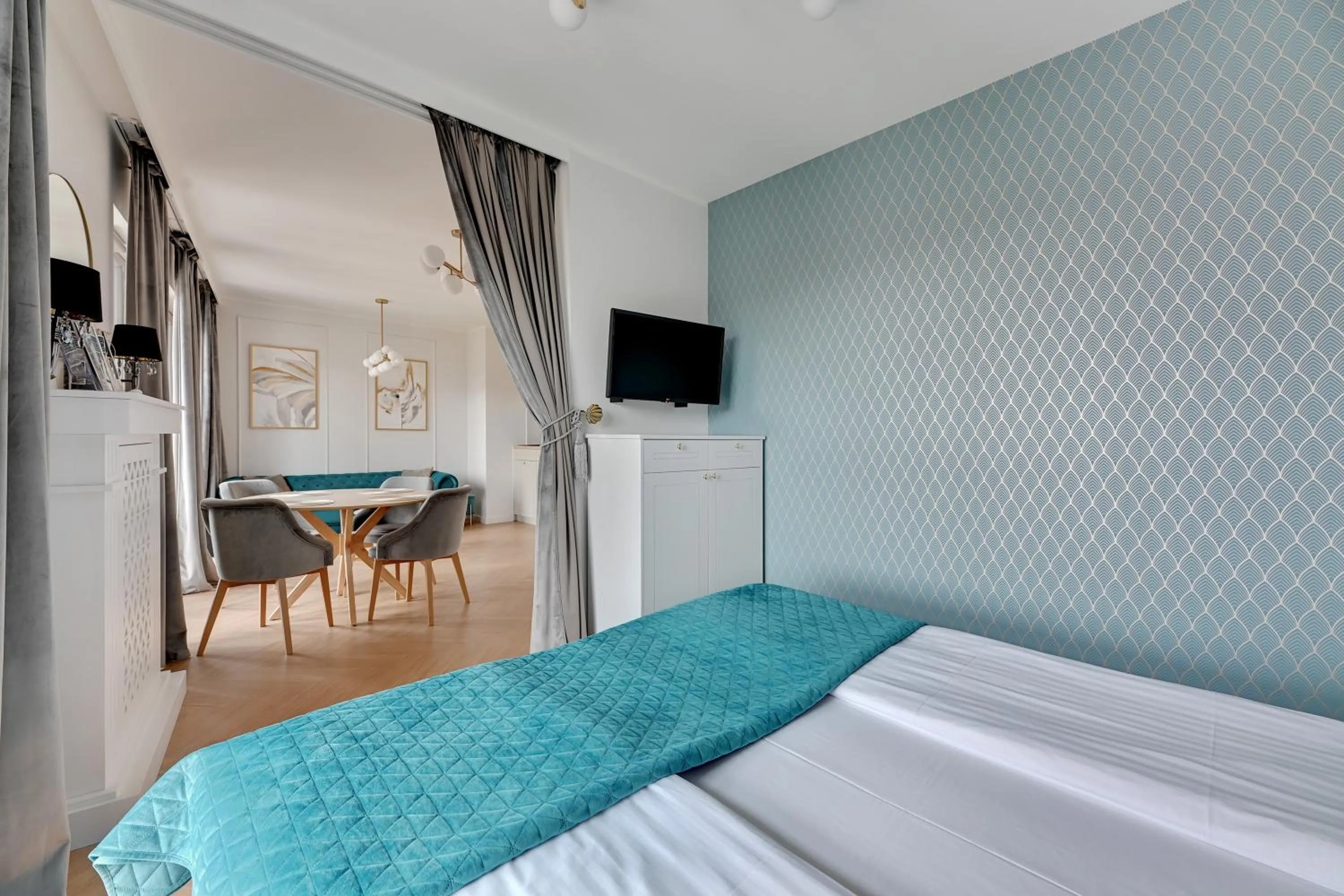 Bed in GRANO APARTMENTS Gdańsk Residence SPA & Wellness - GRANO APARTMENTS Gdańsk Old Town SPA & Wellness