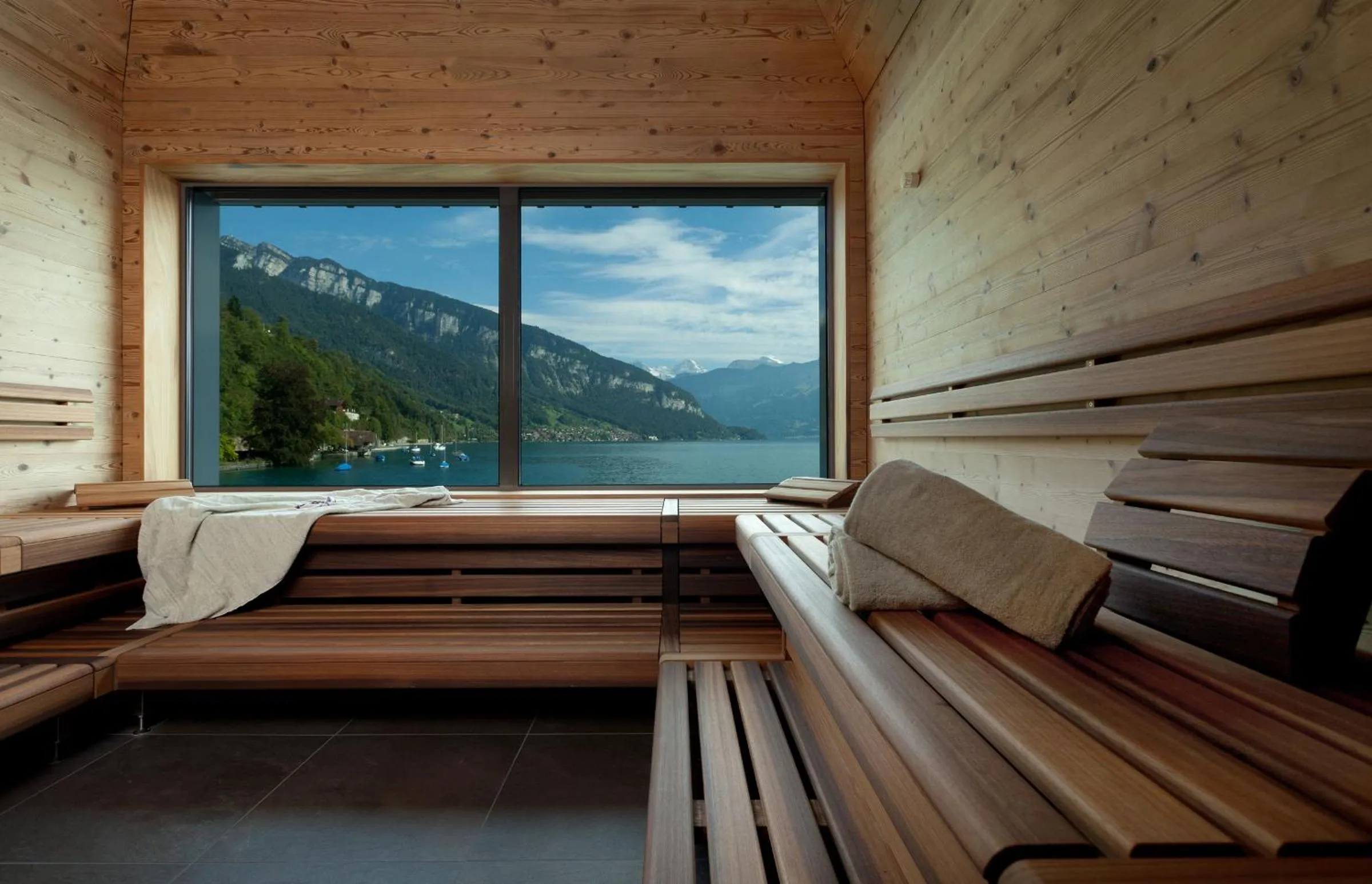 Sauna in Parkhotel Gunten – Beach & Spa