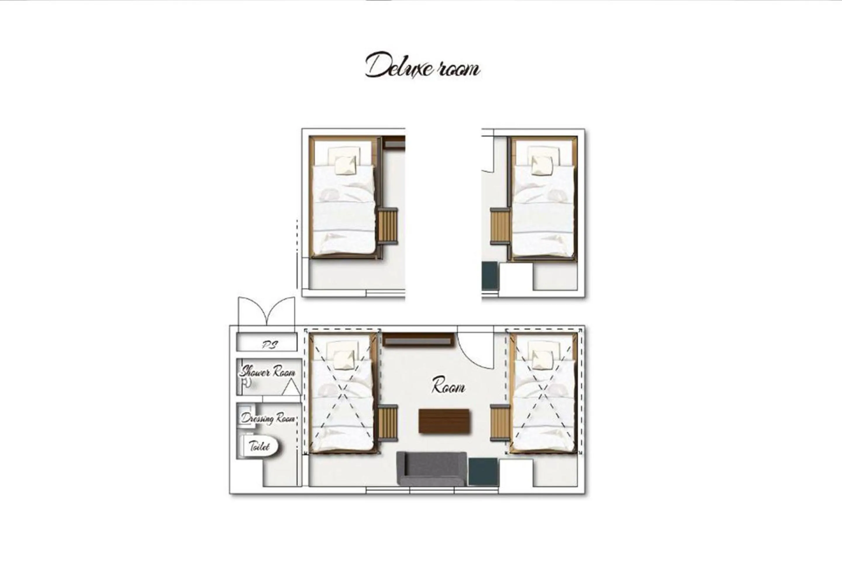 Floor plan in ZONK HOTEL Tenjin-Watanabedori