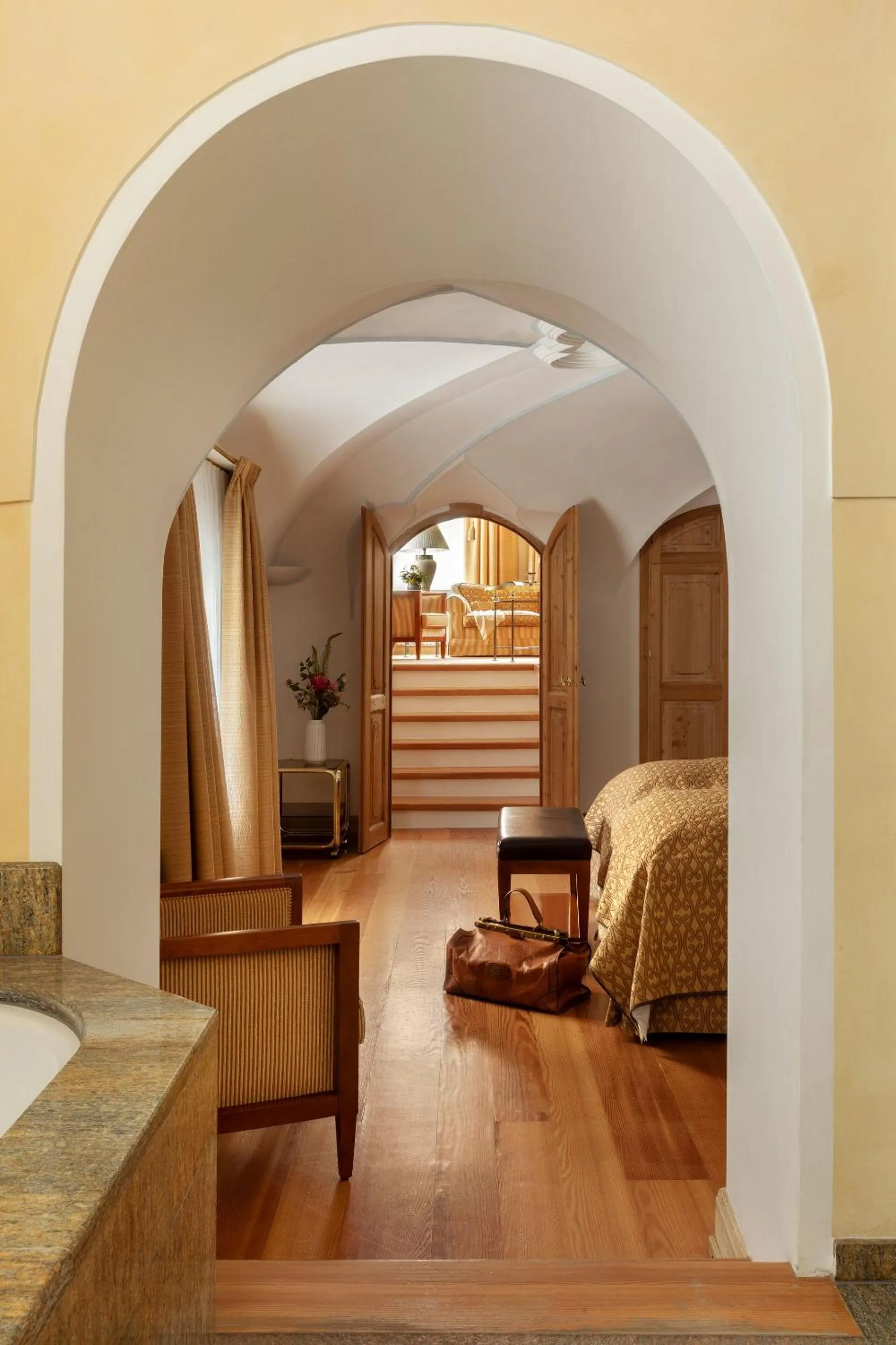 Bedroom, Bed in Grand Hotel Kronenhof