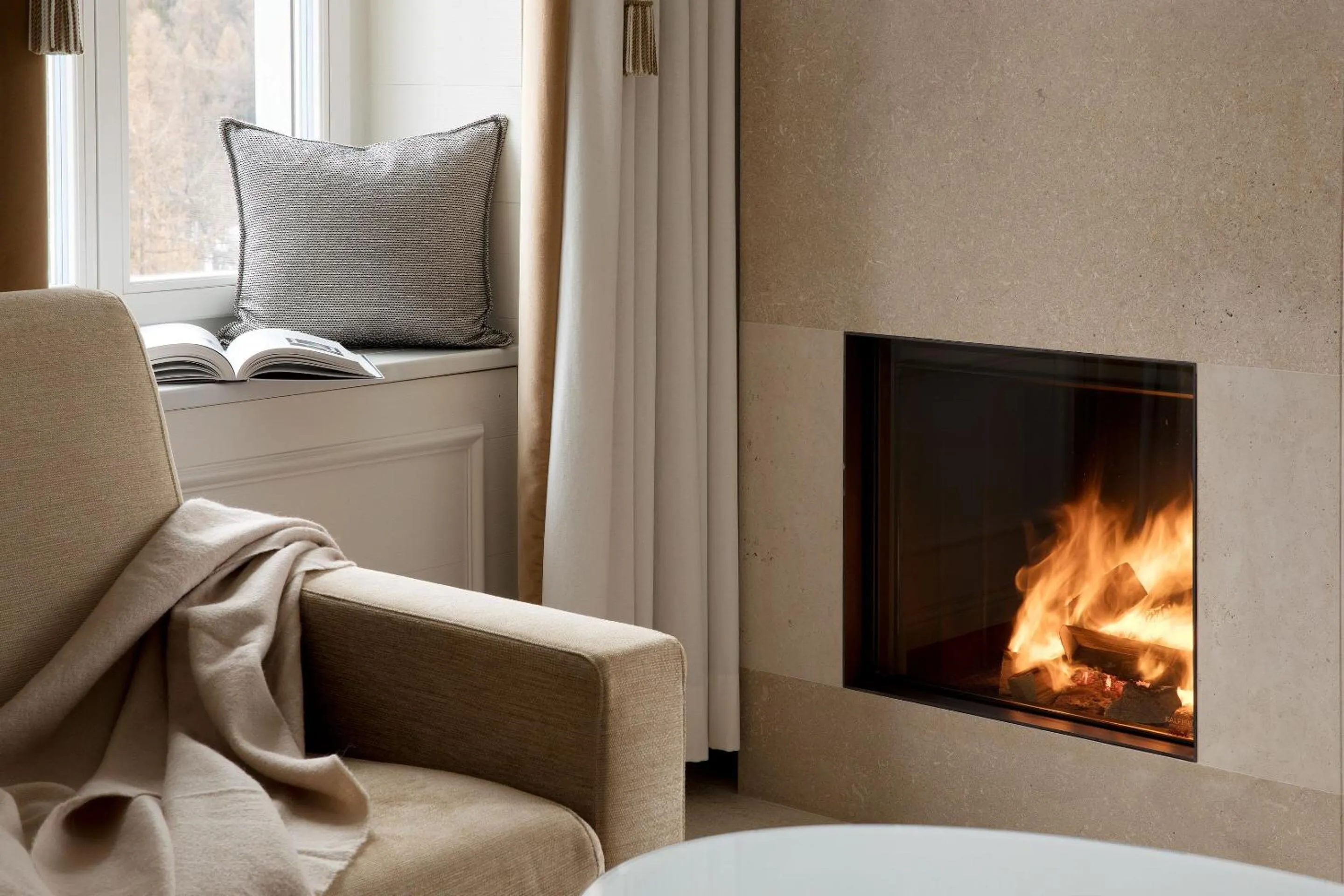 fireplace in Grand Hotel Kronenhof