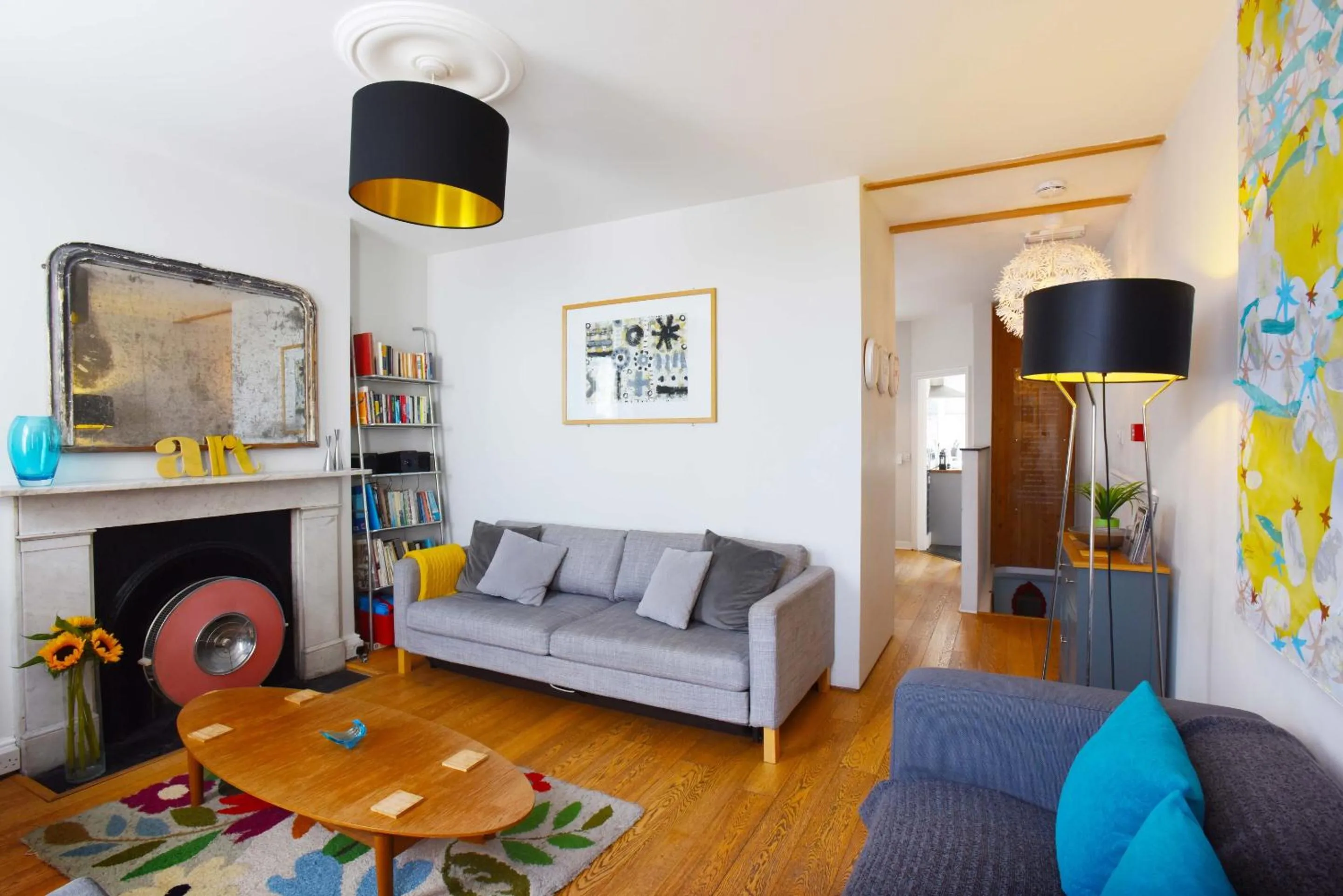 Living room in Iconic Art House at The Old Fire Station Canterbury - Free Parking