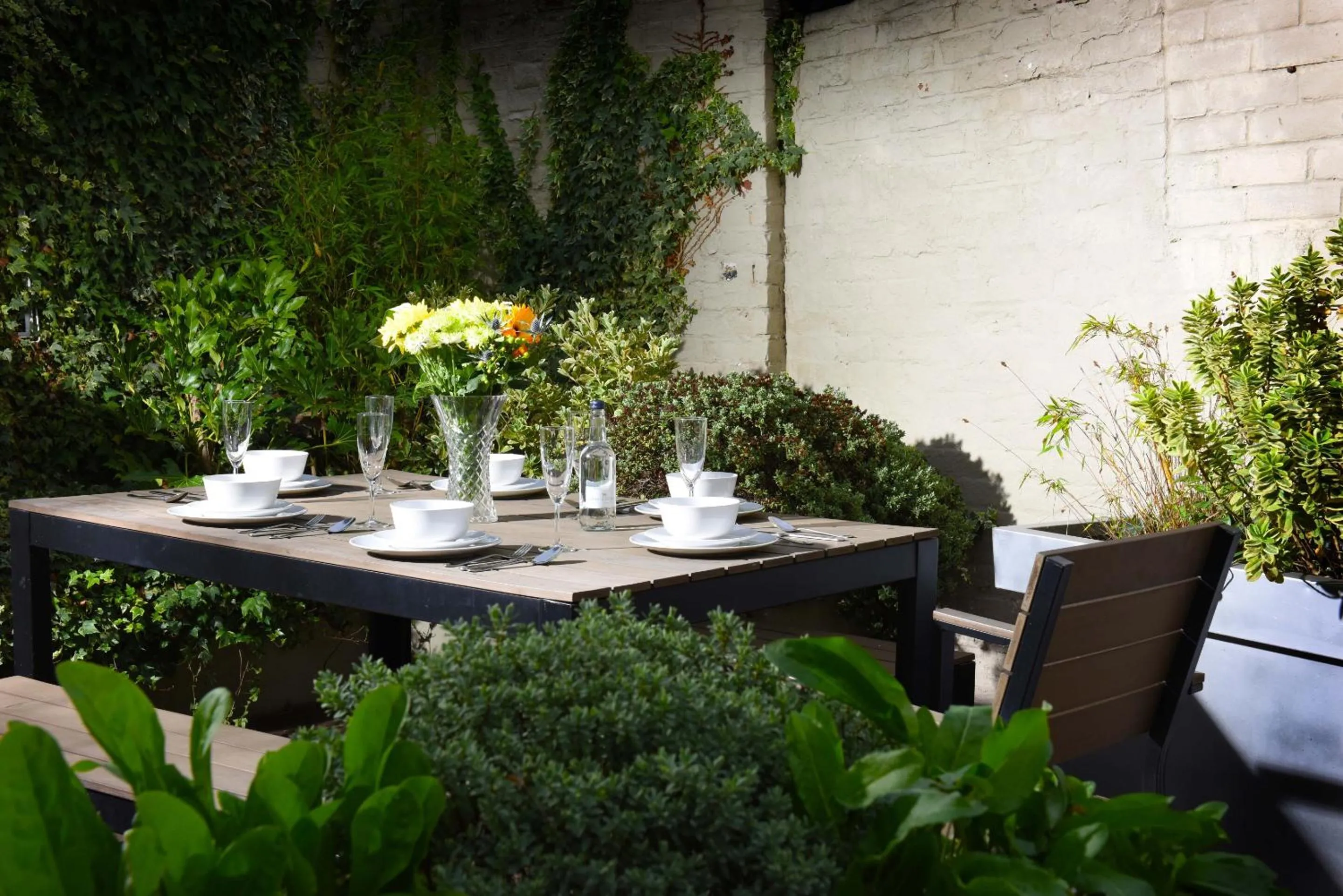 Patio in Iconic Art House at The Old Fire Station Canterbury - Free Parking