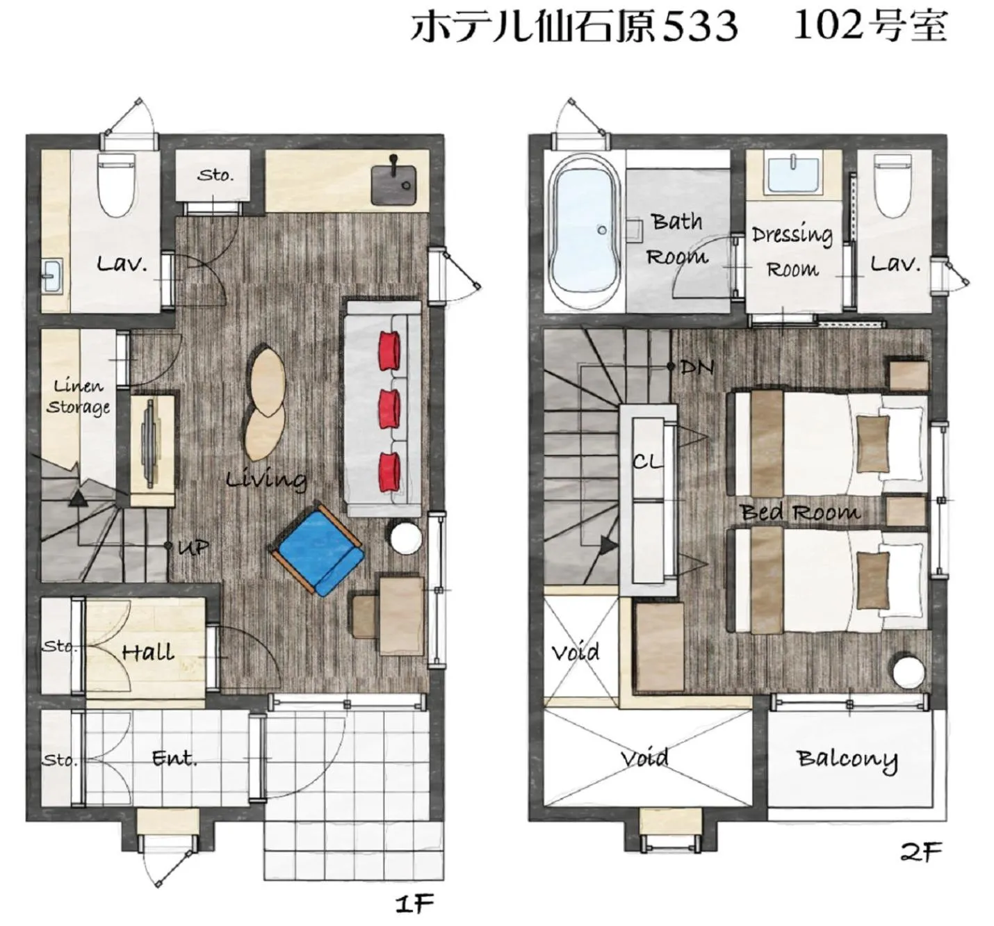 Floor plan in Hotel Sengokuhara 533