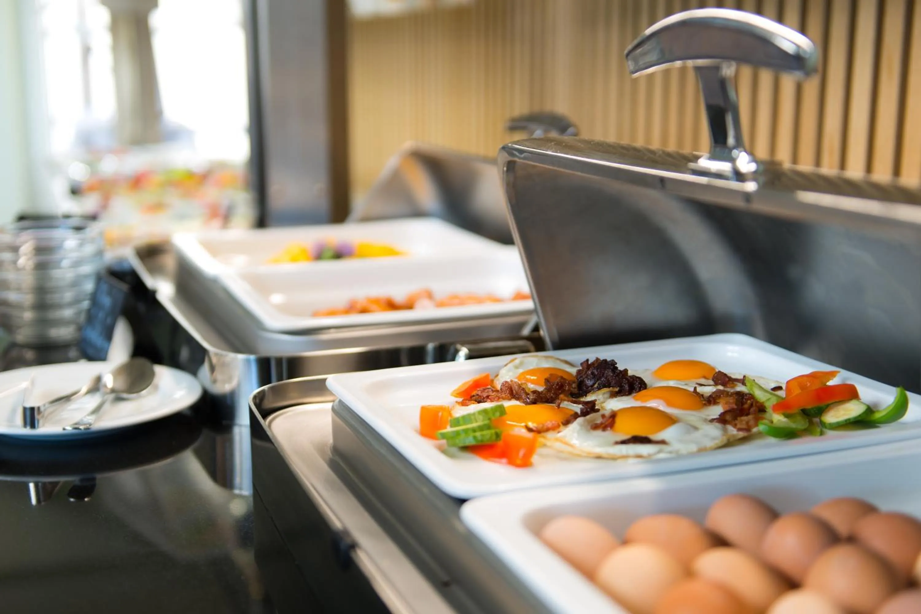 Buffet breakfast in Atrium Hotel Amadeus