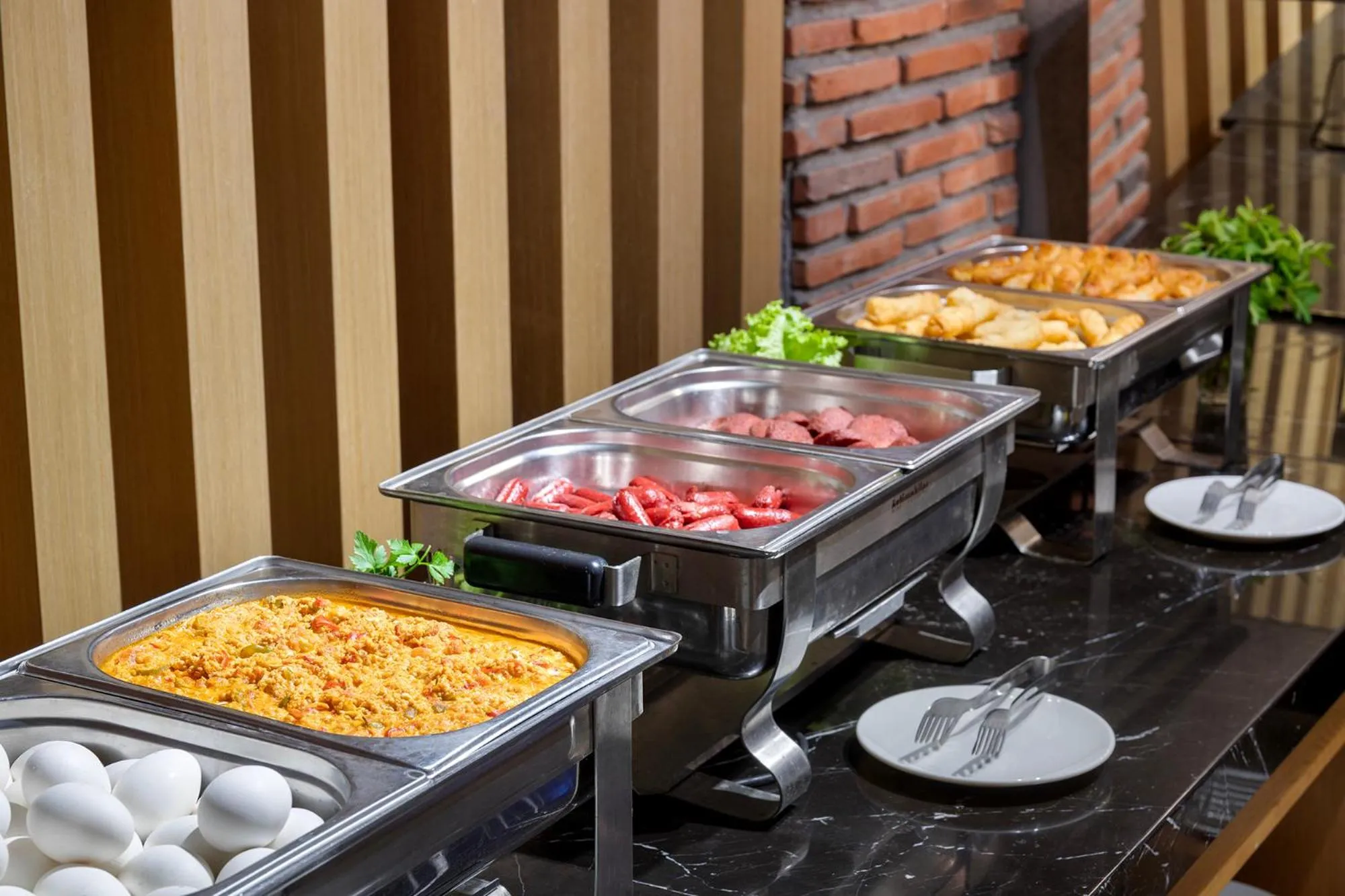 Buffet breakfast in Afflon Hotels Loft City