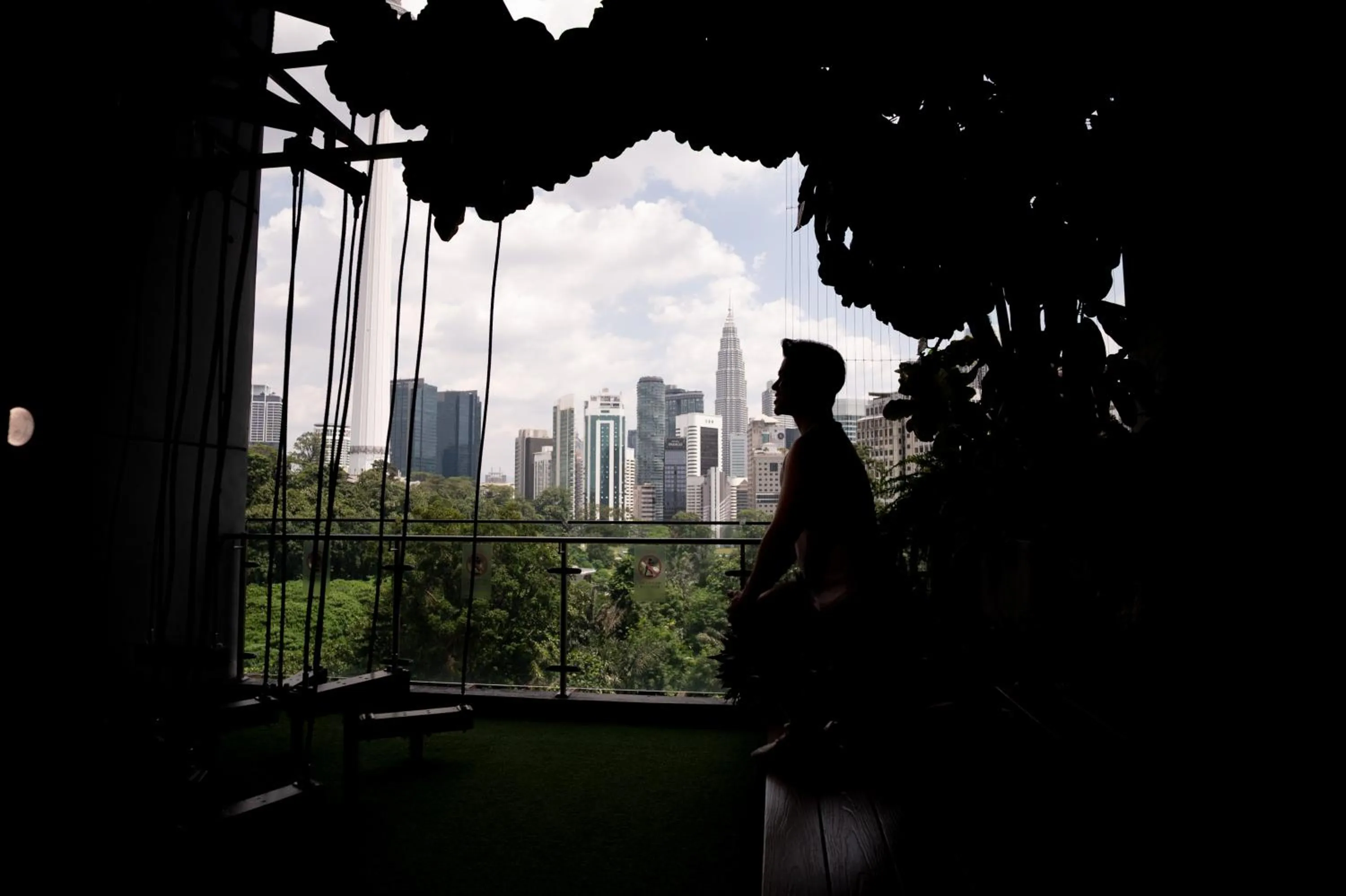 Balcony/Terrace in Ceylonz Suites KLCC Rooftop Infinity Pool KL Tower View