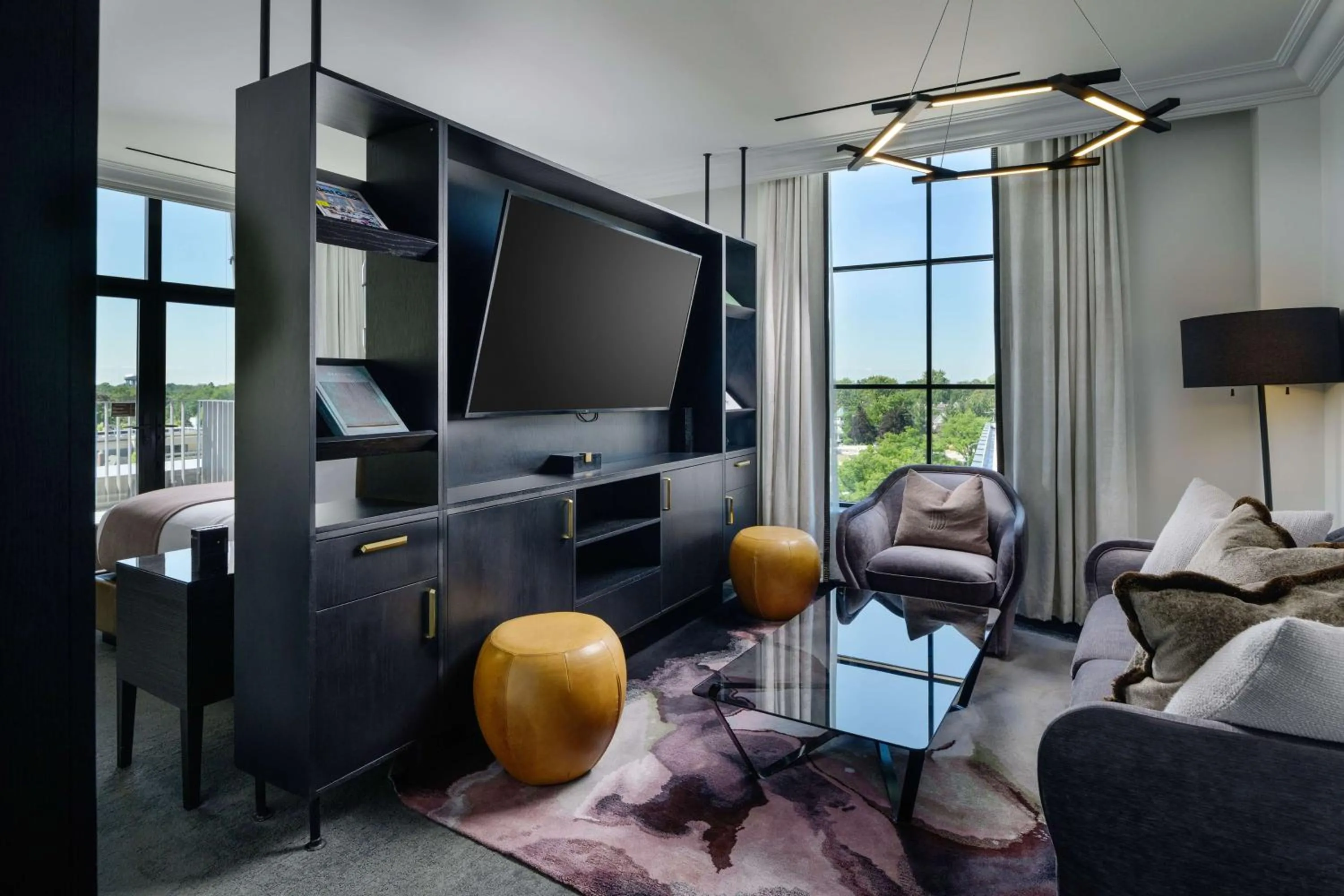 Living room in Daxton Hotel Birmingham, Curio Collection by Hilton