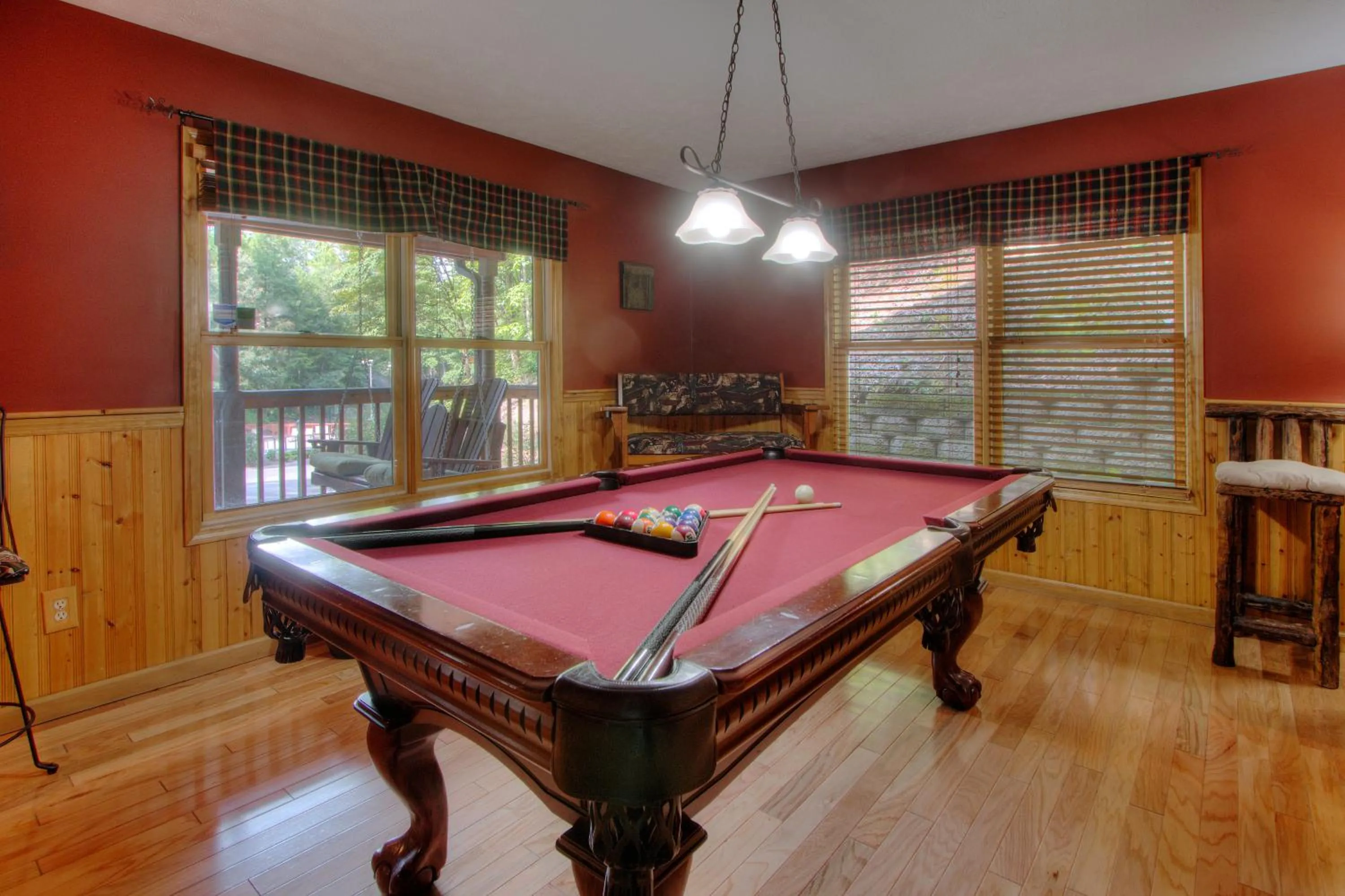 Billiard in Gorgeous "Country Roads" by HoneyBearCabins 4BR 4BA, next to pool, easy drive, main strip location!