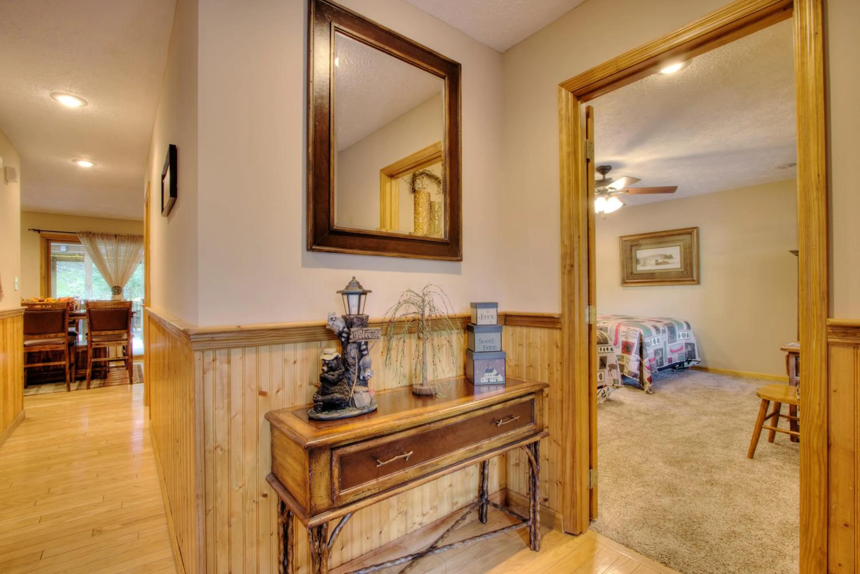 View (from property/room) in Gorgeous "Country Roads" by HoneyBearCabins 4BR 4BA, next to pool, easy drive, main strip location!