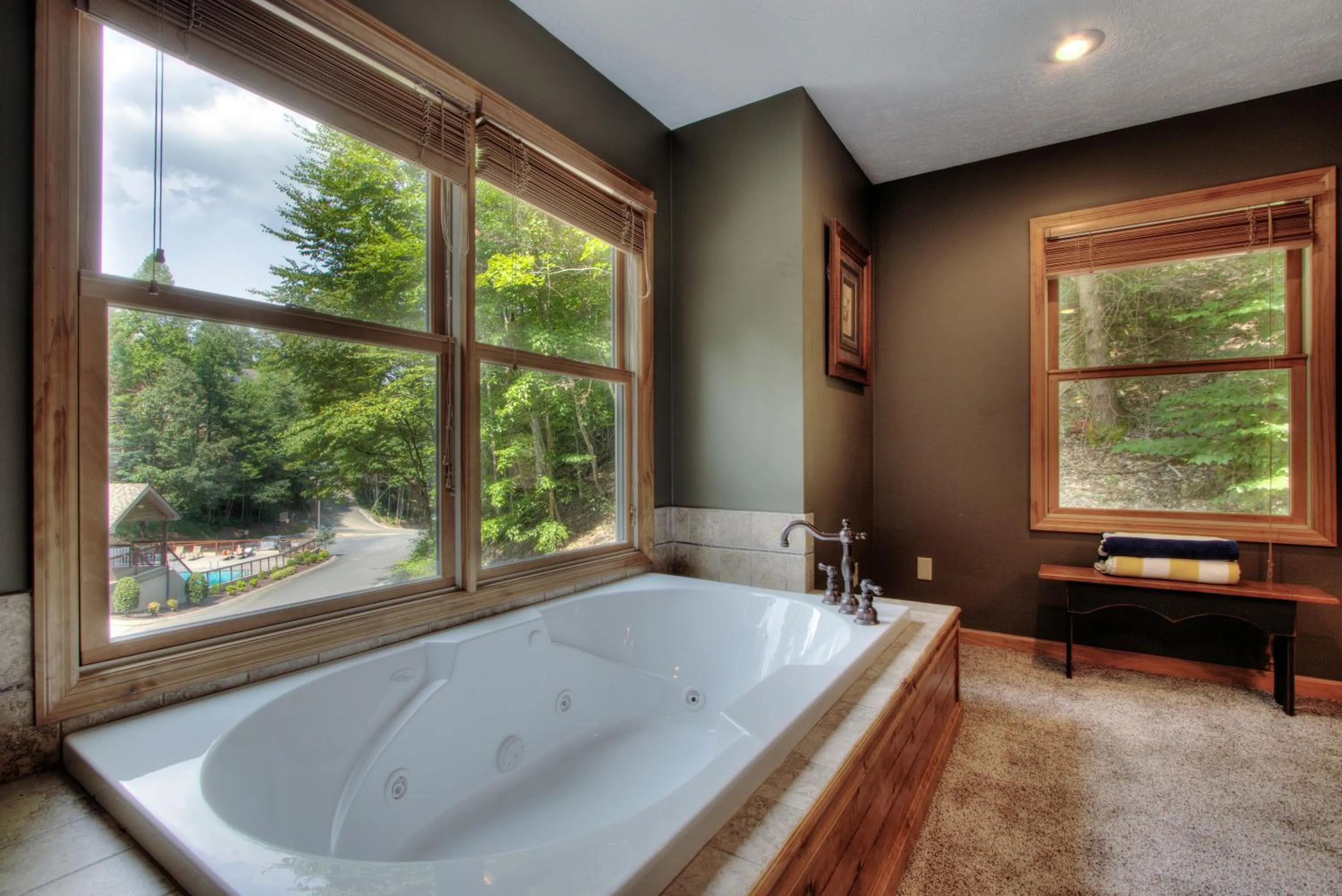 Bath in Gorgeous "Country Roads" by HoneyBearCabins 4BR 4BA, next to pool, easy drive, main strip location!