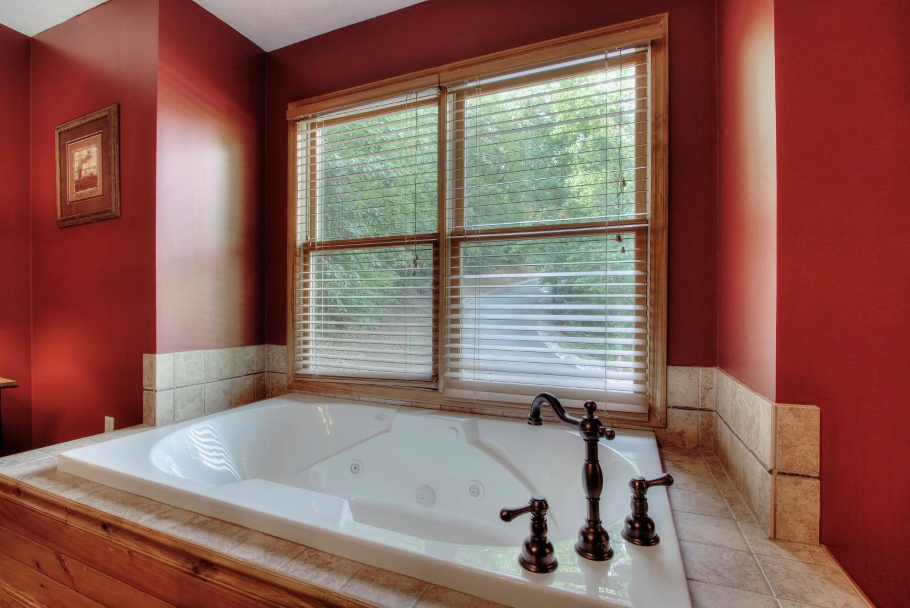 Bath in Gorgeous "Country Roads" by HoneyBearCabins 4BR 4BA, next to pool, easy drive, main strip location!