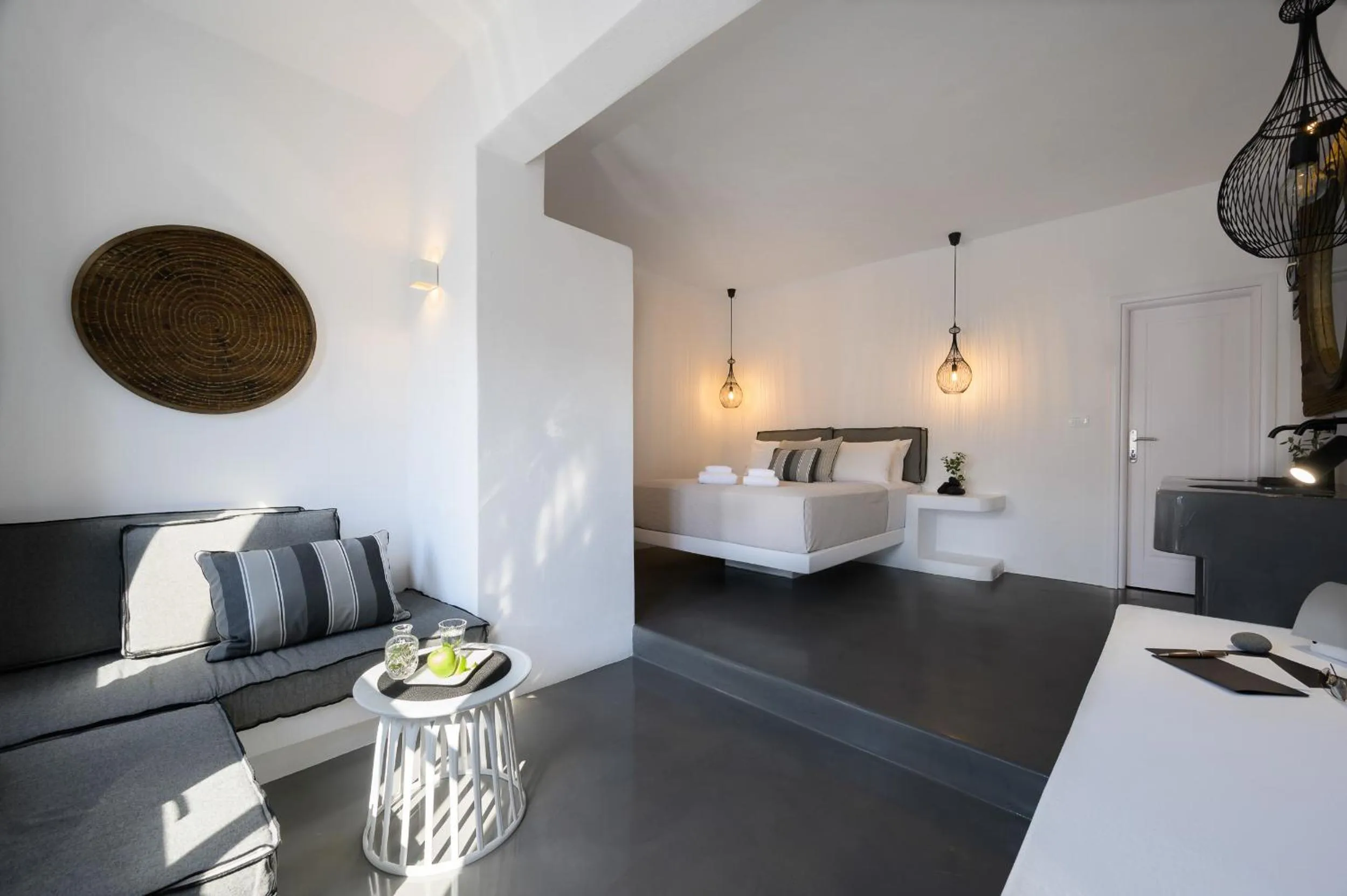 Bed in Santolia Art Suites