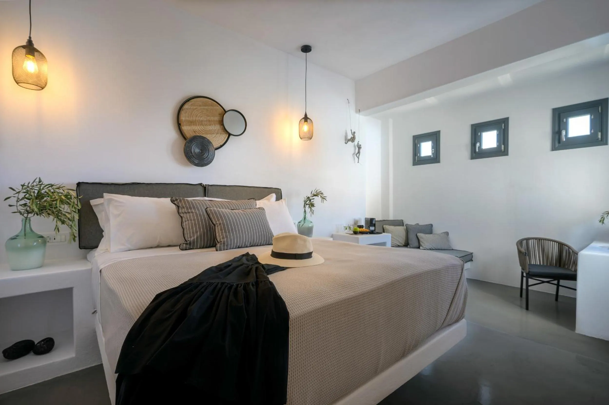 Bed in Santolia Art Suites