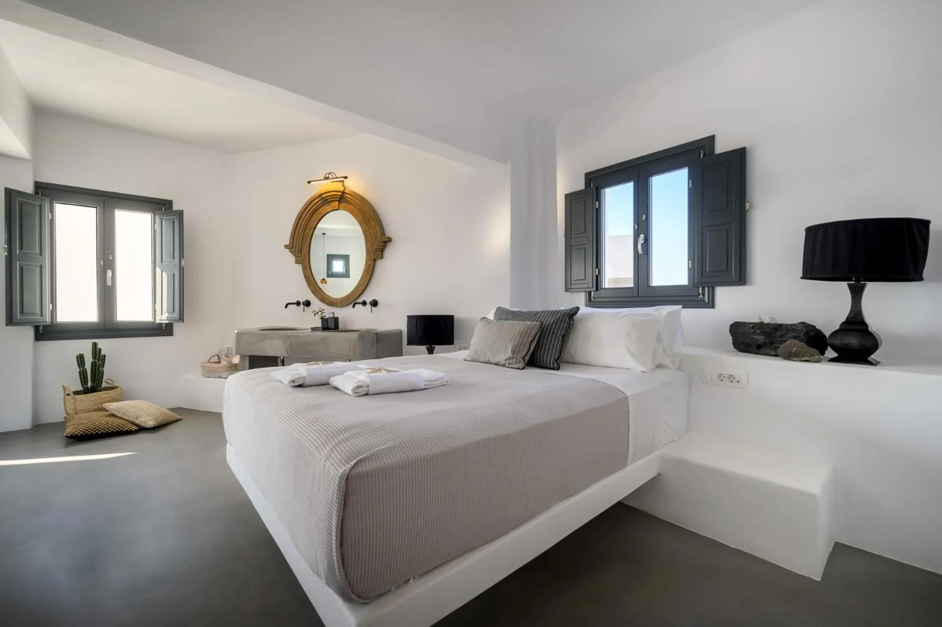 Bed in Santolia Art Suites