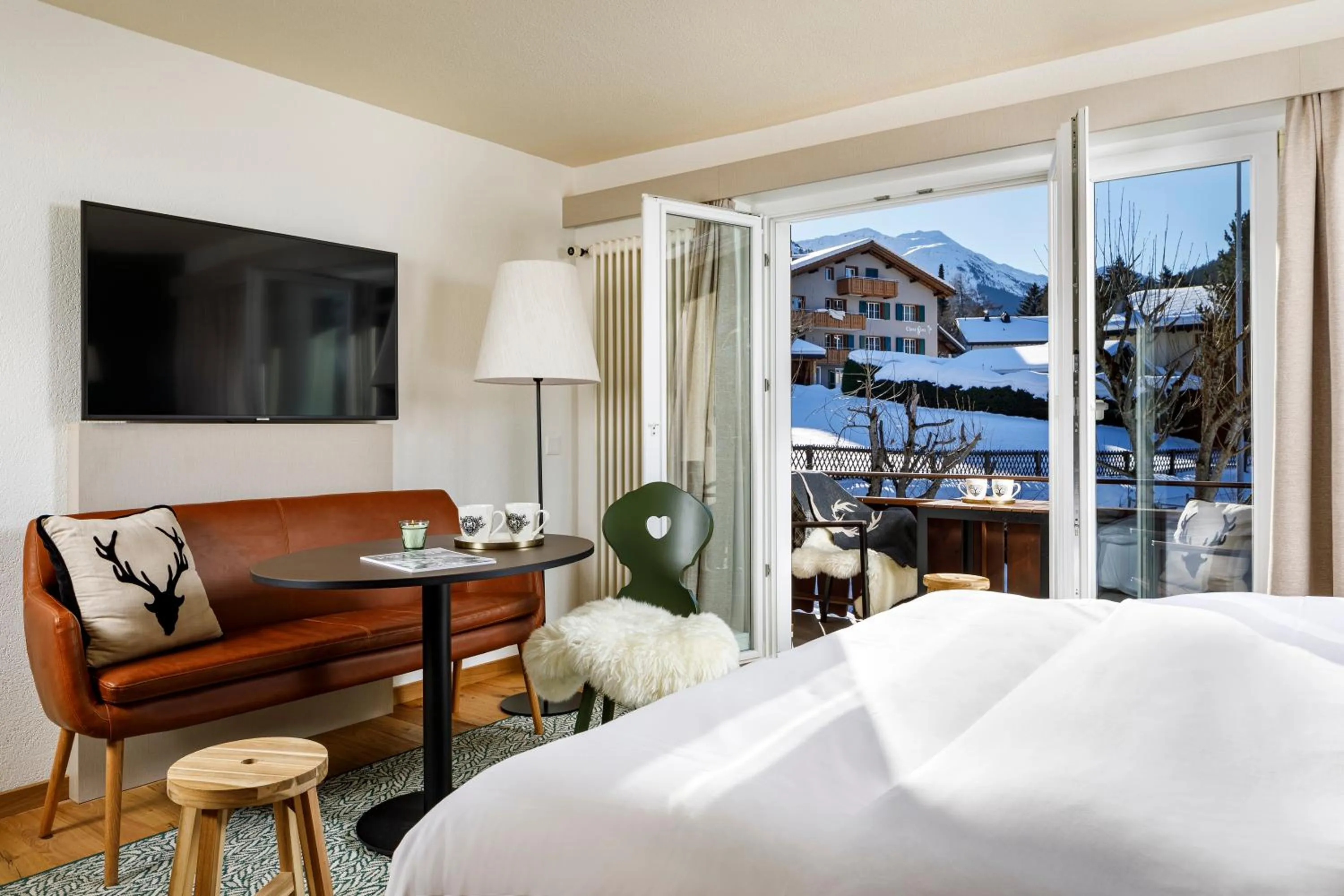 Winter, Bed in Hotel Sport Klosters