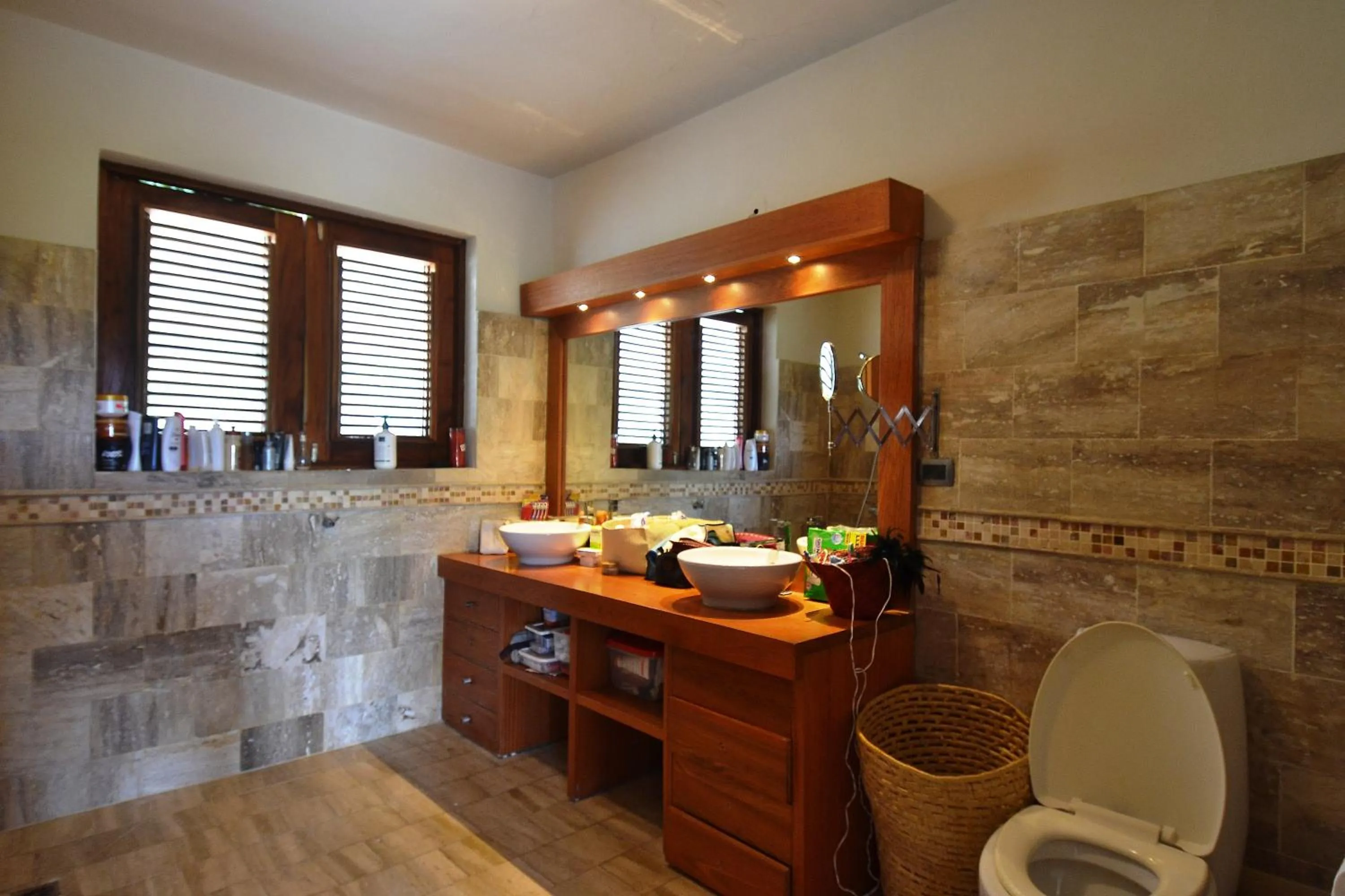 Bathroom in Las Terrenas Front Beach And Garden Villa with private staff