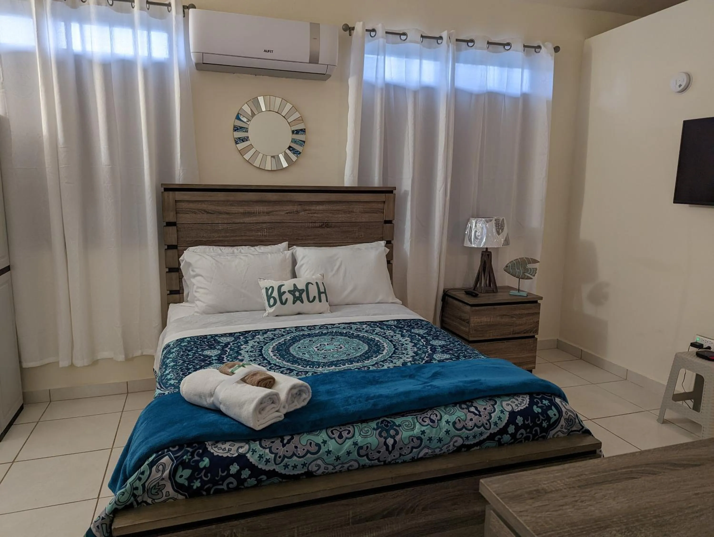 Bed in Beautiful Ocean Front Villa